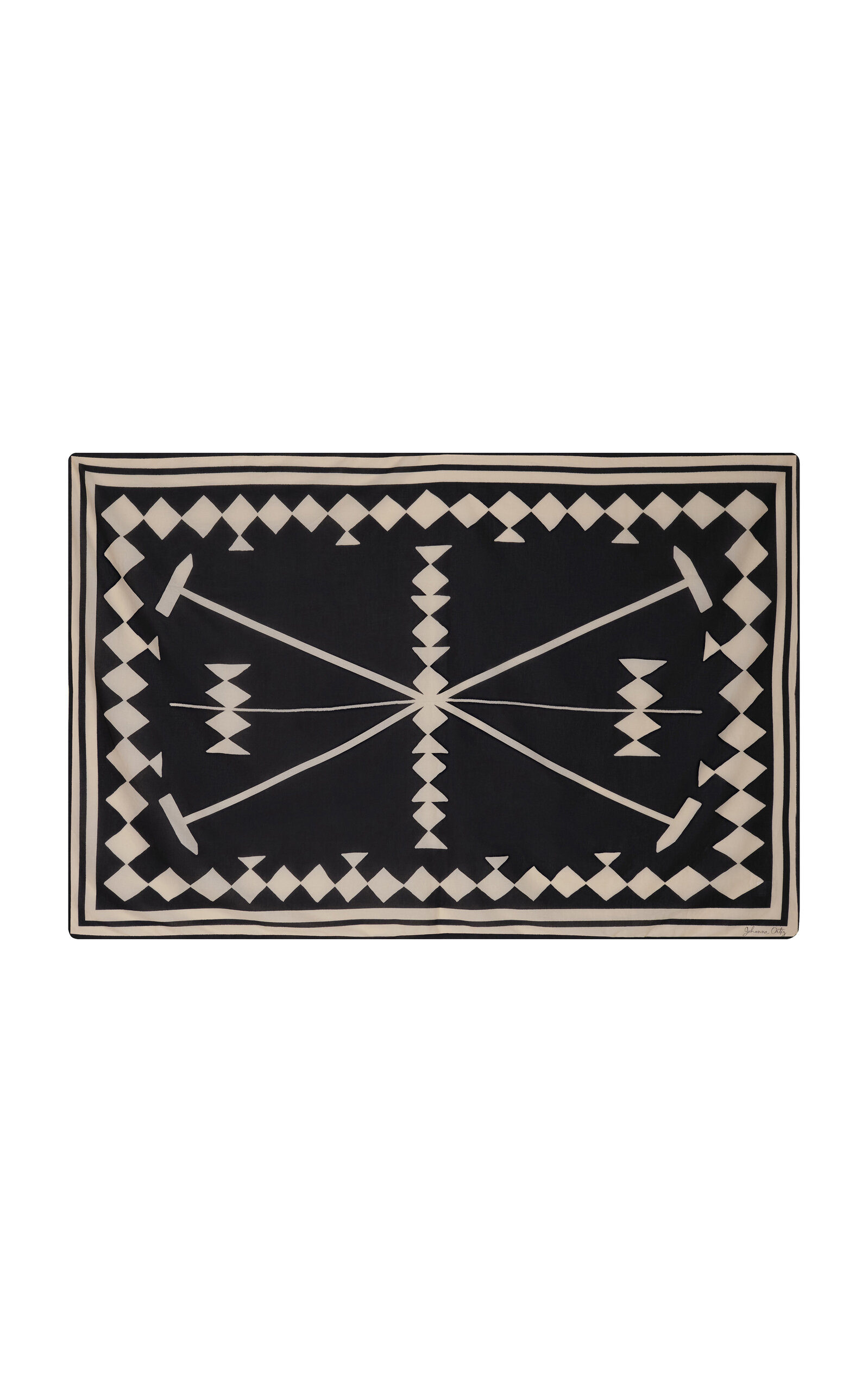 Johanna Ortiz Polo Rhombs Cotton Pareo In Black