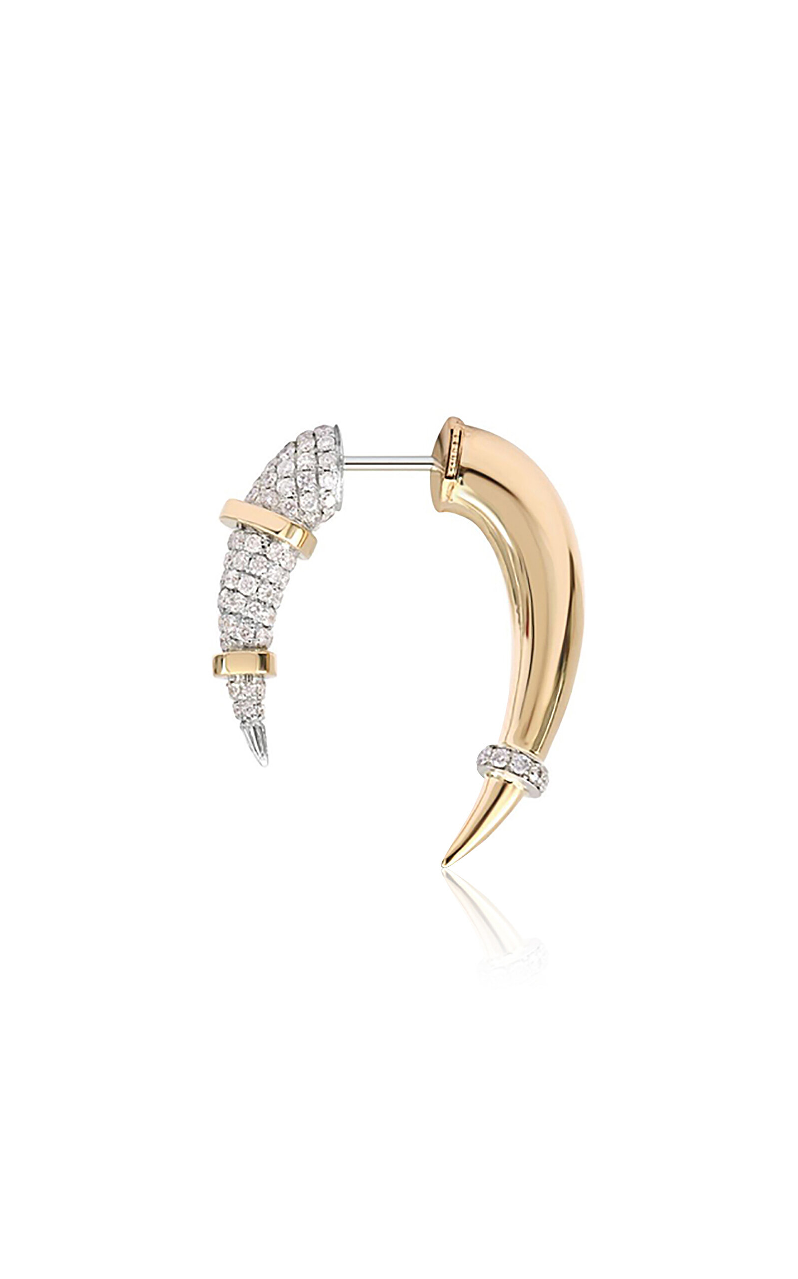 Rainbow K Horn 14k Gold Diamond Single Earring In Gold