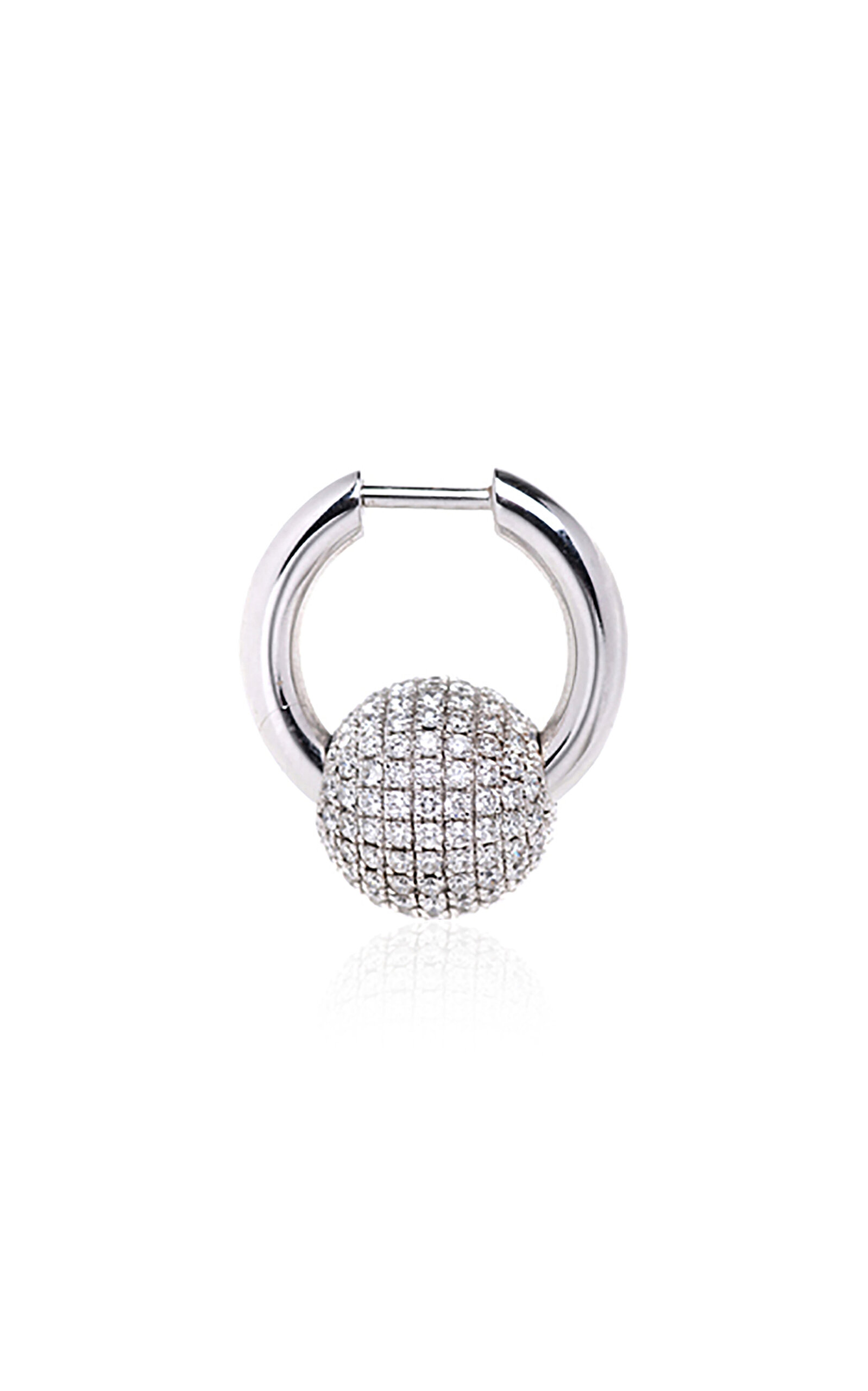 Rainbow K Piercing 14k White Gold Diamond Single Earring