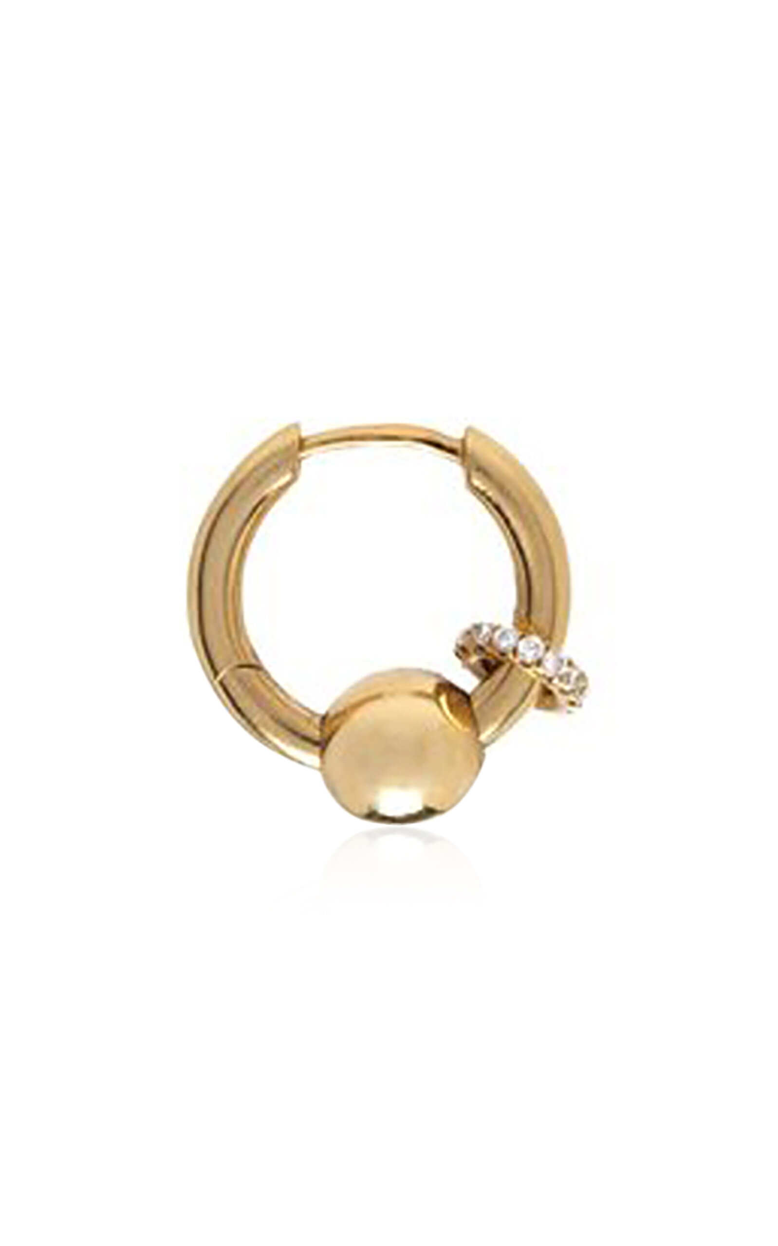 Rainbow K Nano Piercing 14k Yellow Gold Diamond Single Earring