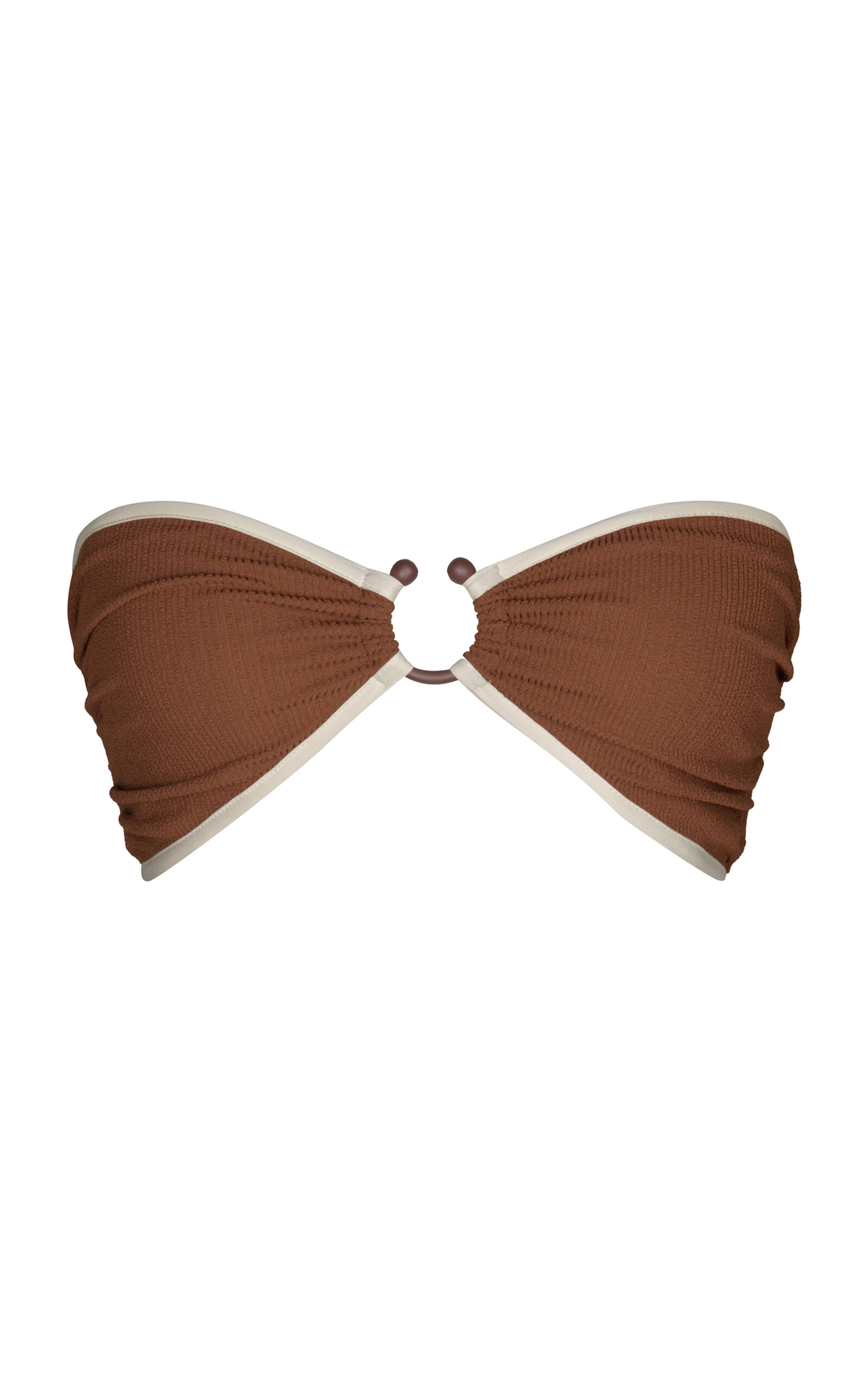 Johanna Ortiz Seawaters Ring-detailed Bandeau Bikini Top In Brown