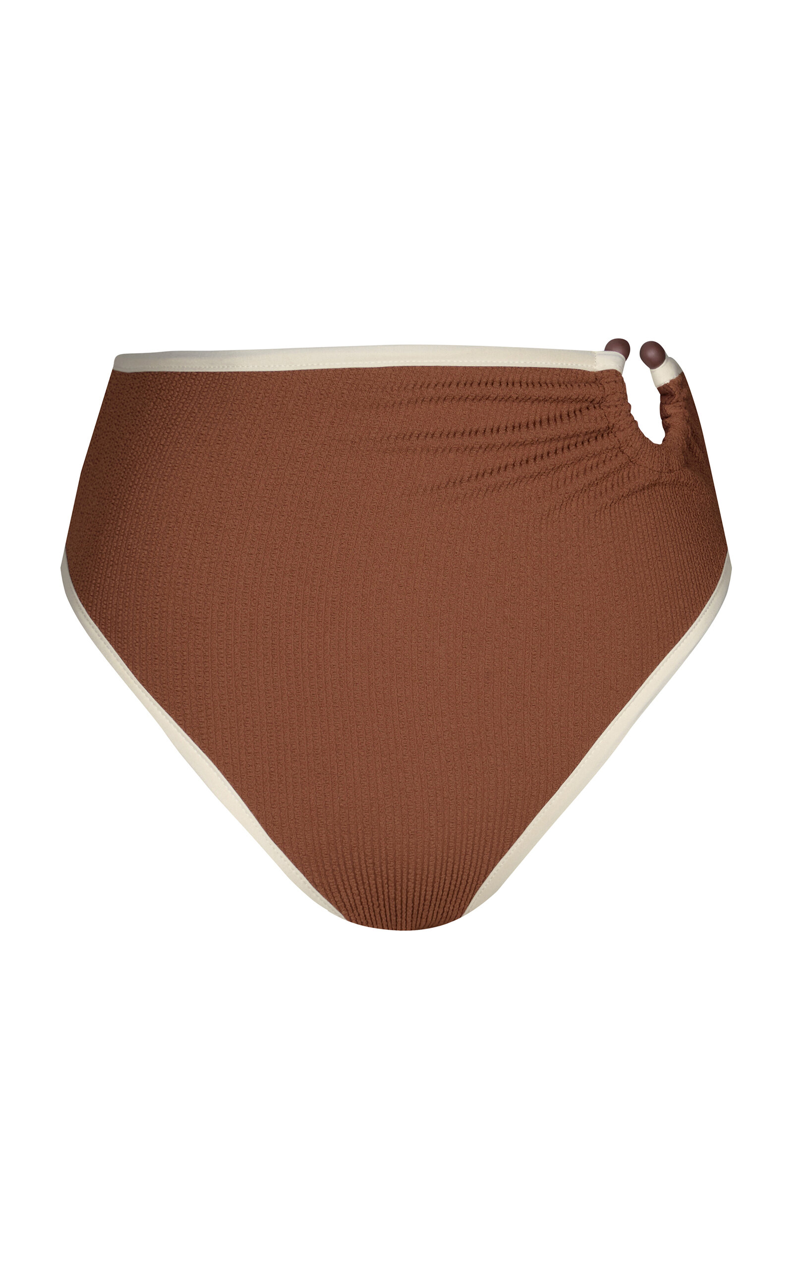 Johanna Ortiz Susurro Del Agua Ring-detailed High-waisted Bikini Bottom In Brown