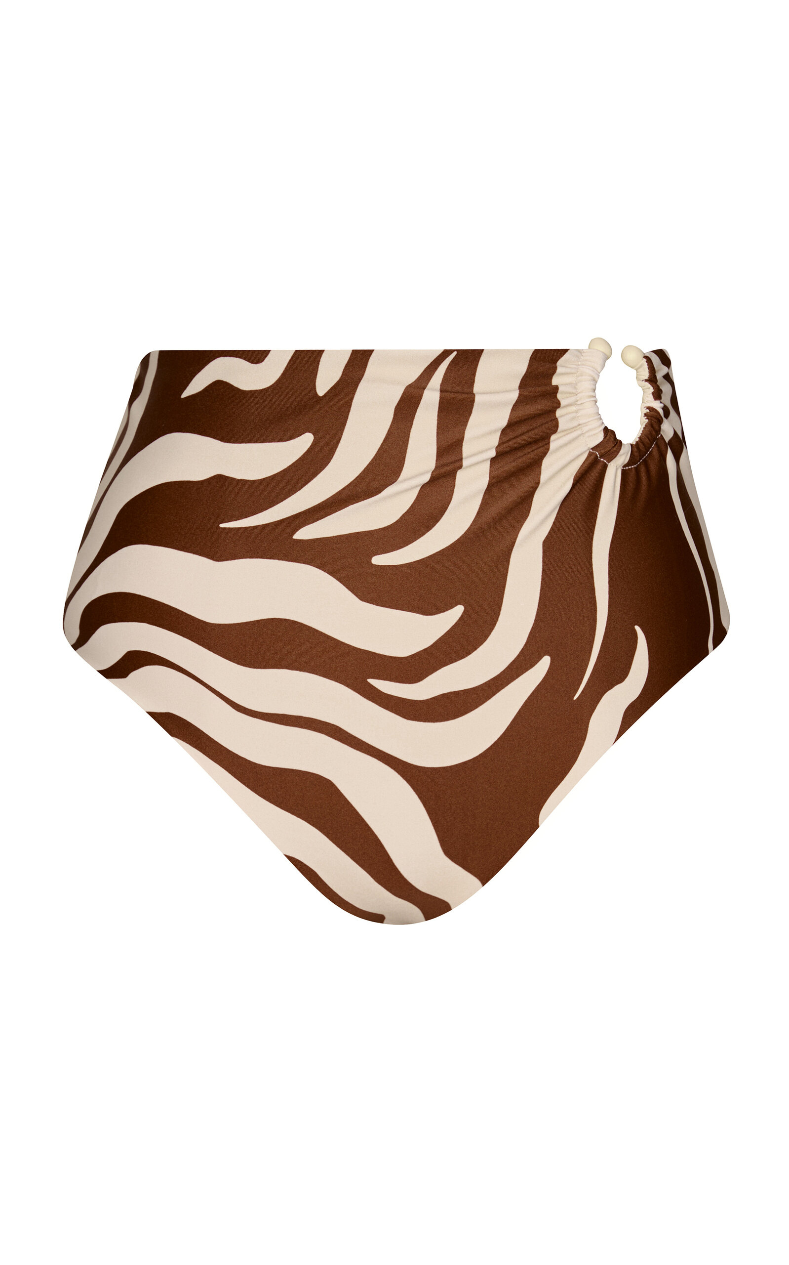 Johanna Ortiz Taita Ring-detailed High-waisted Bikini Bottom In Multi