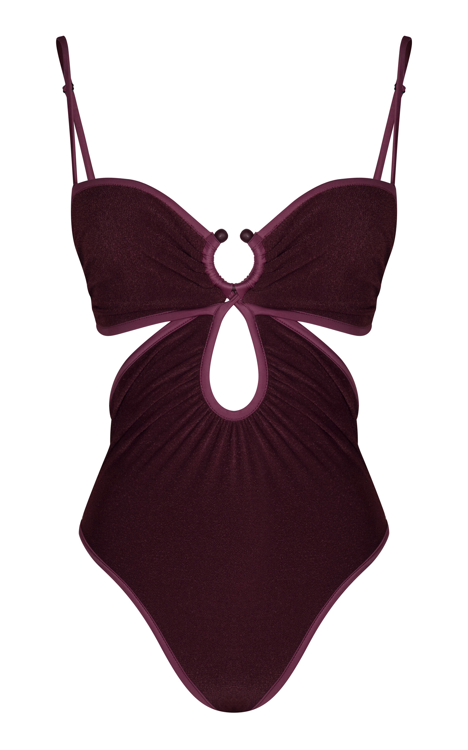 Johanna Ortiz Sunny Days Cutout One-piece Swimsuit In Burgundy