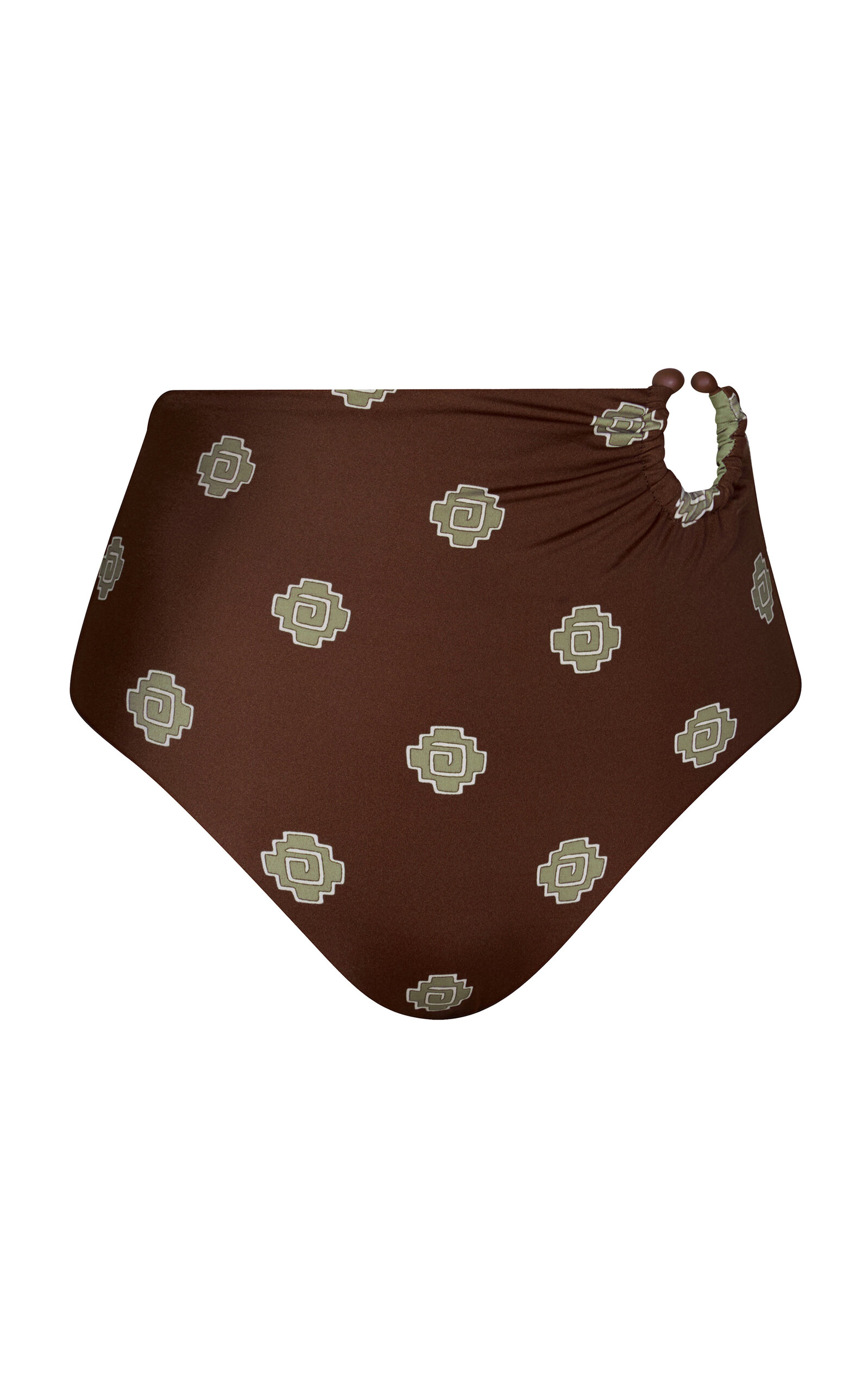 Johanna Ortiz Taita Ring-detailed High-waisted Bikini Bottom In Multi