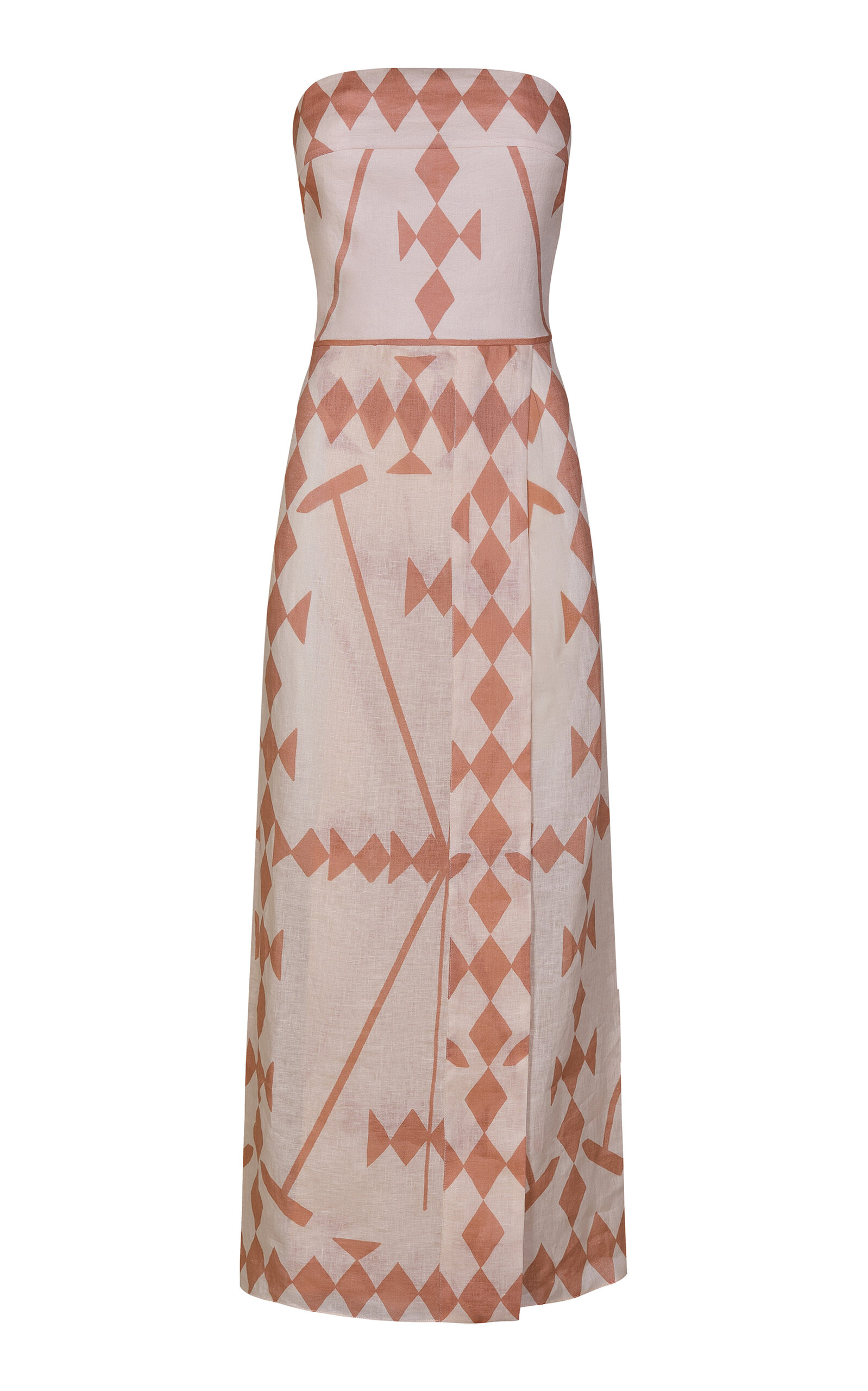 Johanna Ortiz Piedra Del Sol Linen Wrap Midi Dress In Multi