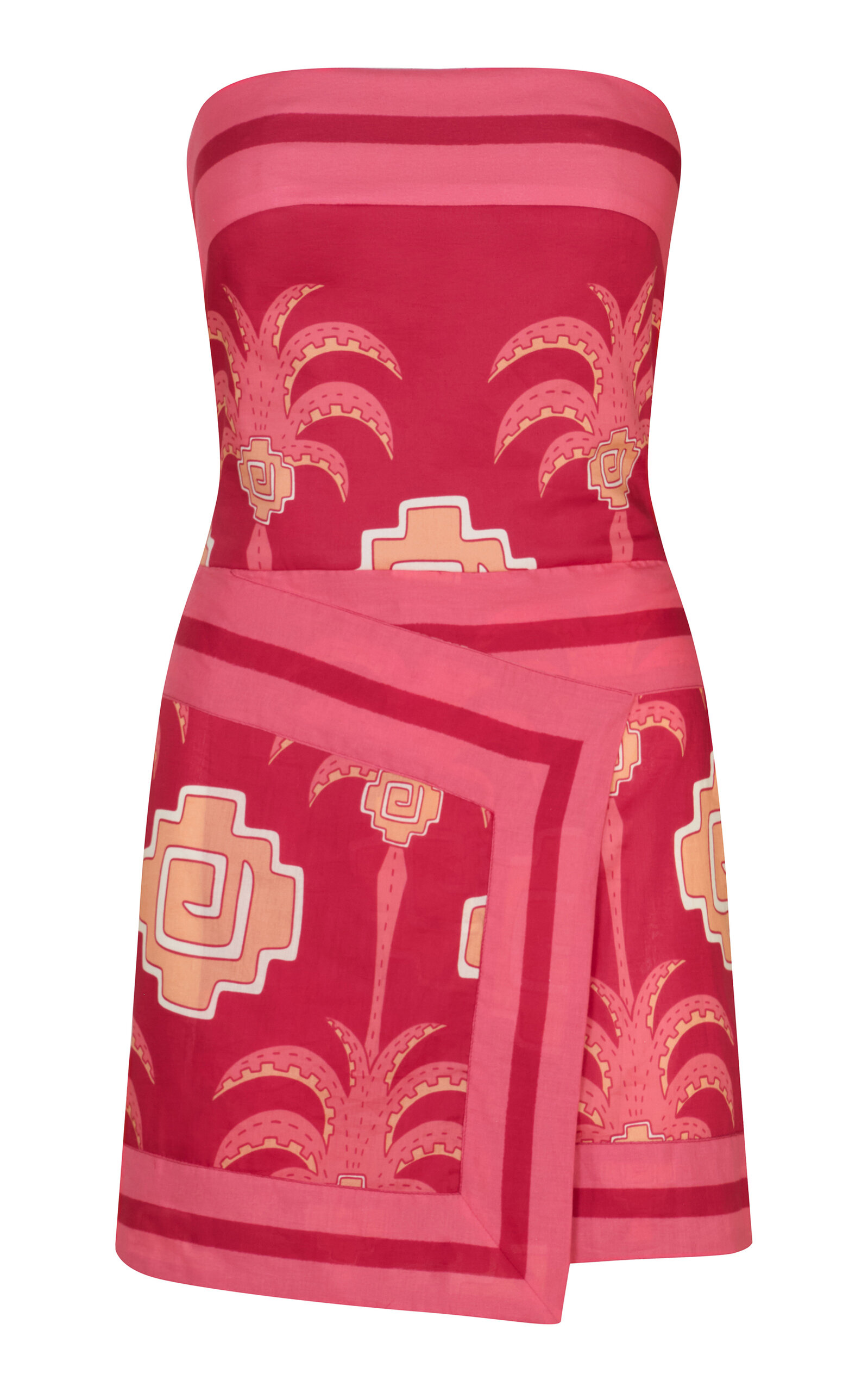 Johanna Ortiz Raiz Ritual Cotton Wrap Mini Dress In Multi