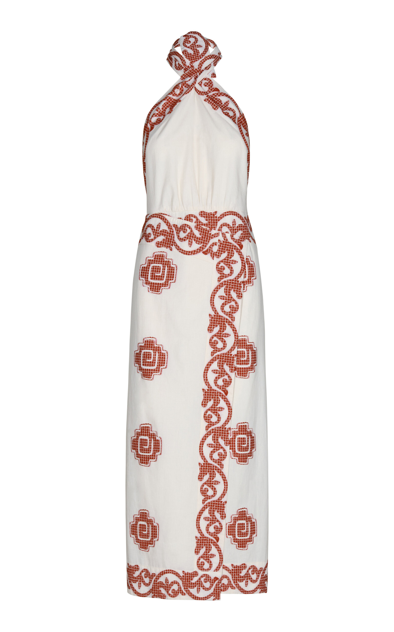 Johanna Ortiz Reinventing Twisted Cotton Midi Dress In Multi