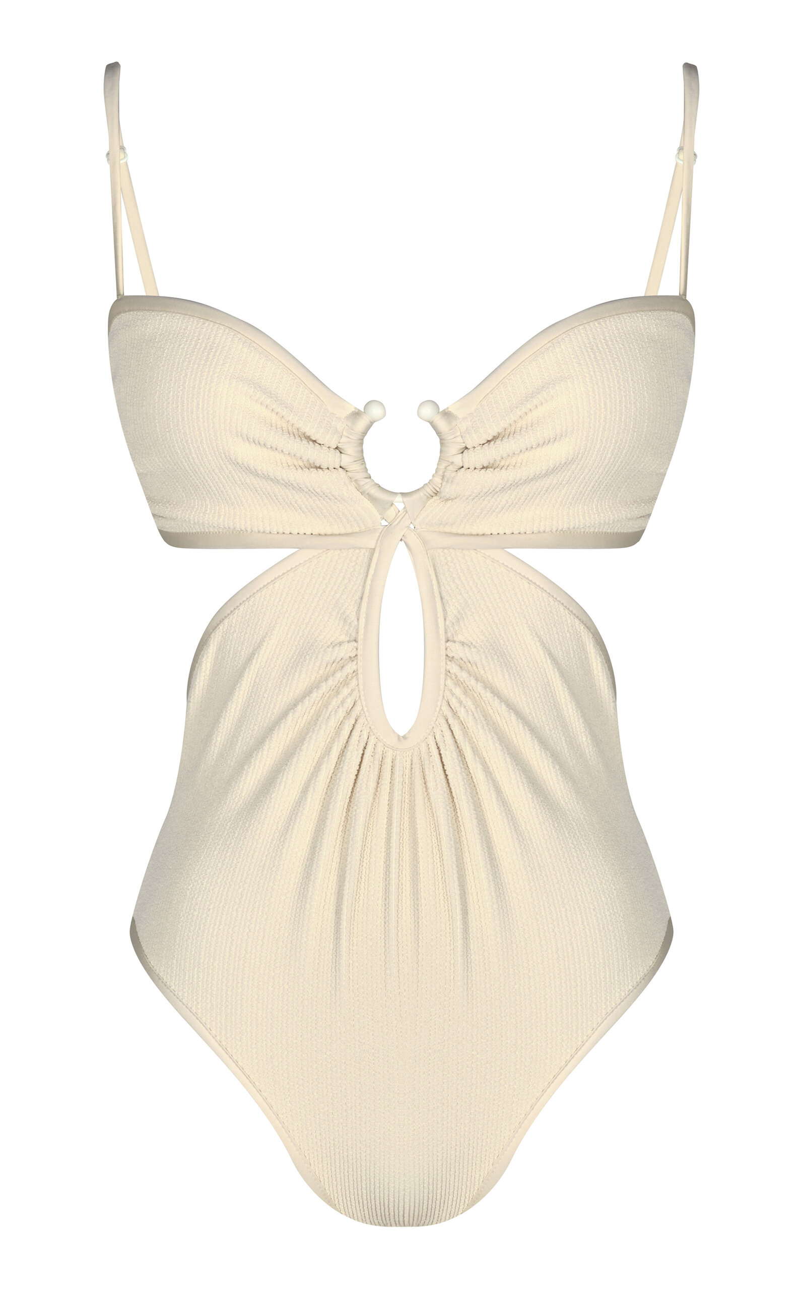 Johanna Ortiz Sunny Days Cutout One-piece Swimsuit In Off-white
