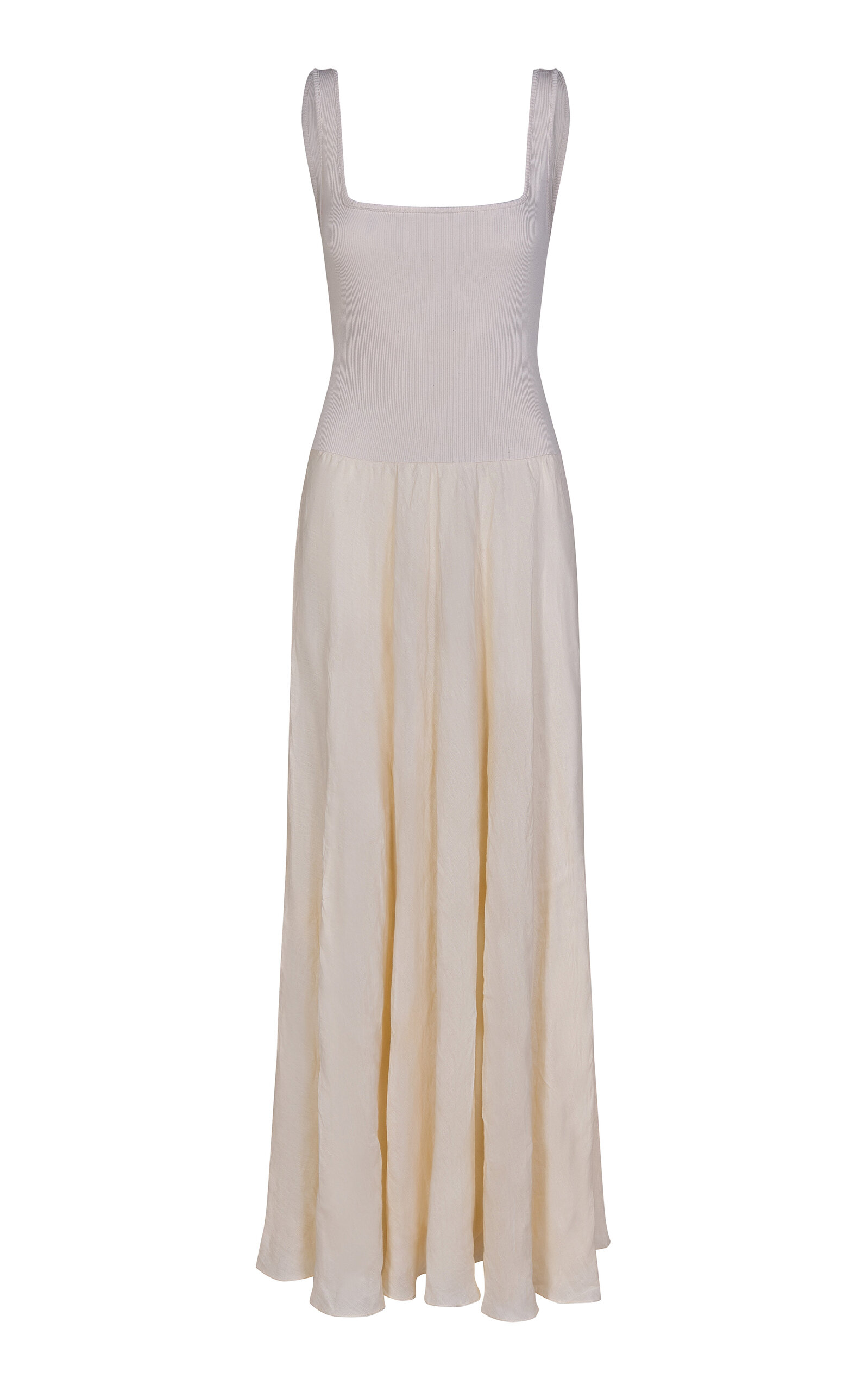 Johanna Ortiz Mariner Linen-cotton Maxi Dress In Off-white