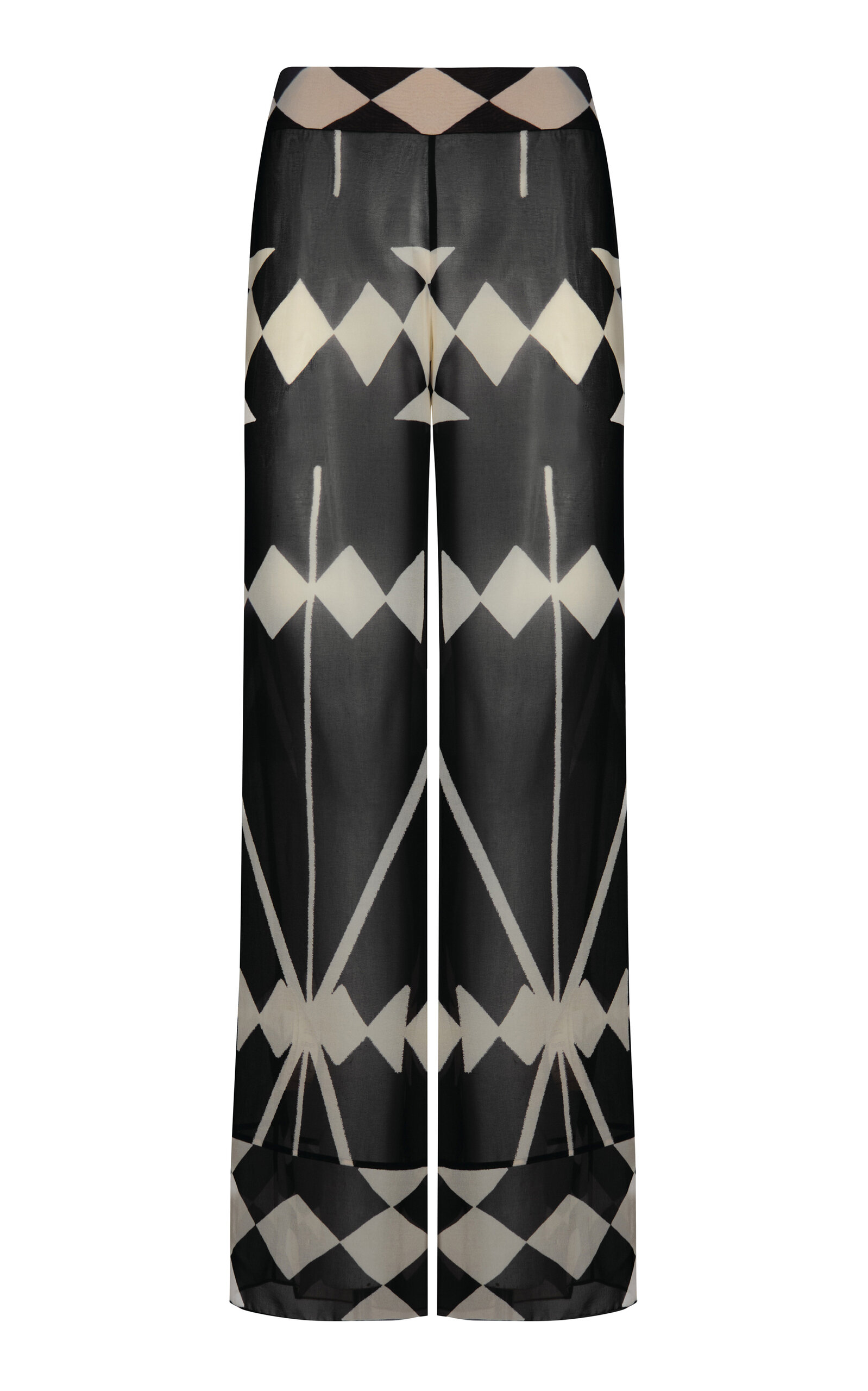 Johanna Ortiz Rapsodia Georgette Wide-leg Pants In Black,white