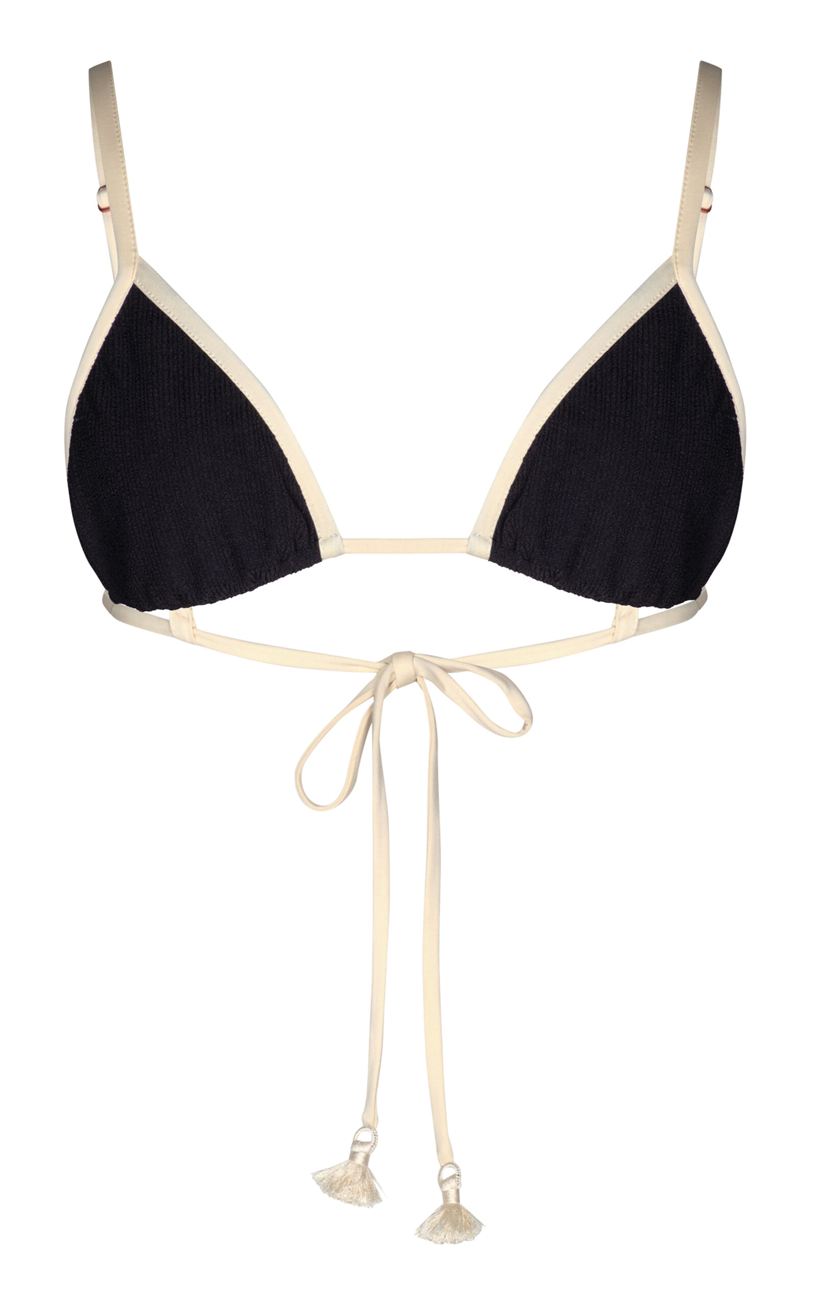 Johanna Ortiz Playa Del Rio Triangle Bikini Top - Black/white