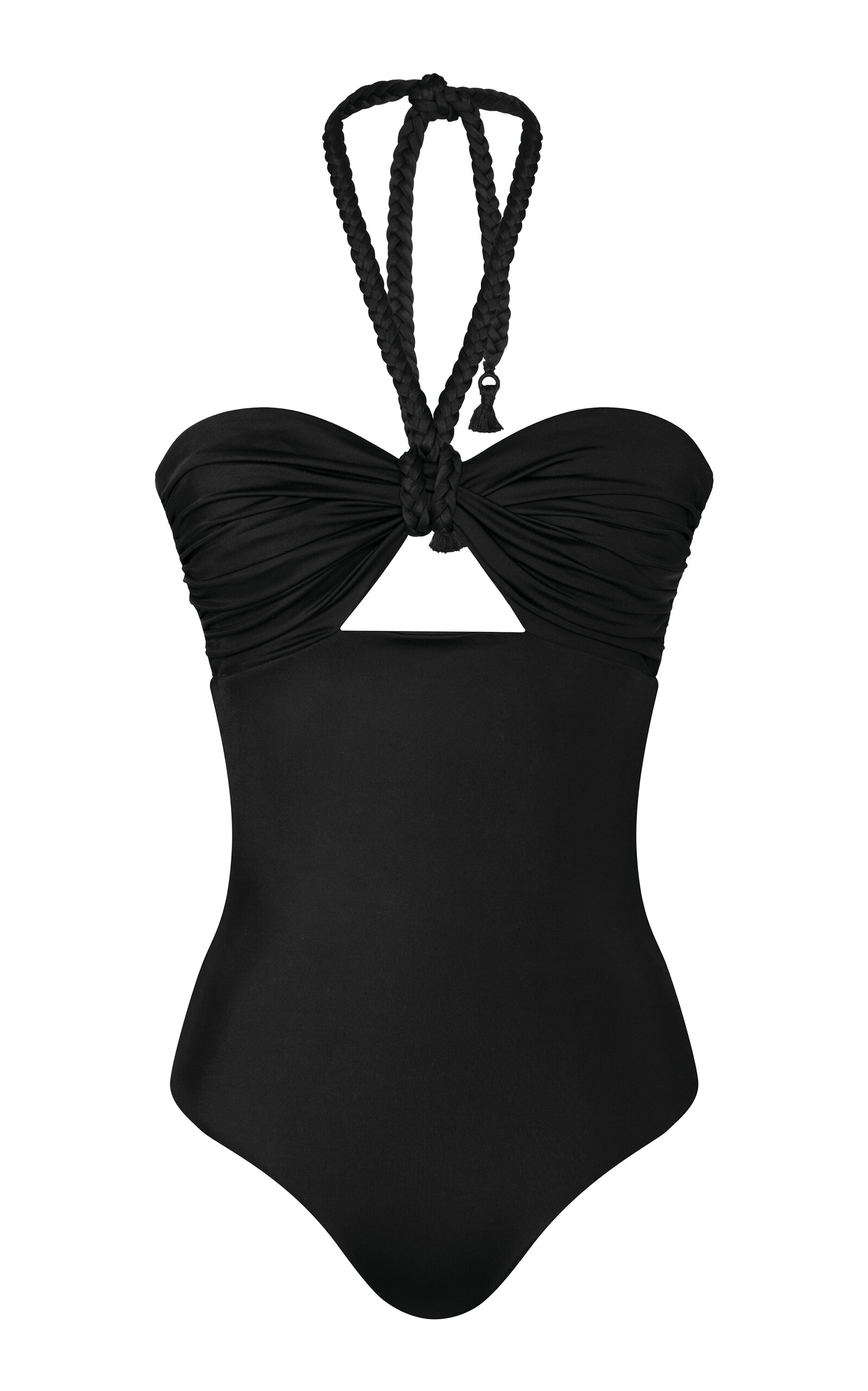 Johanna Ortiz Open Ocean Gathered Cutout One-piece Swimsuit In Black