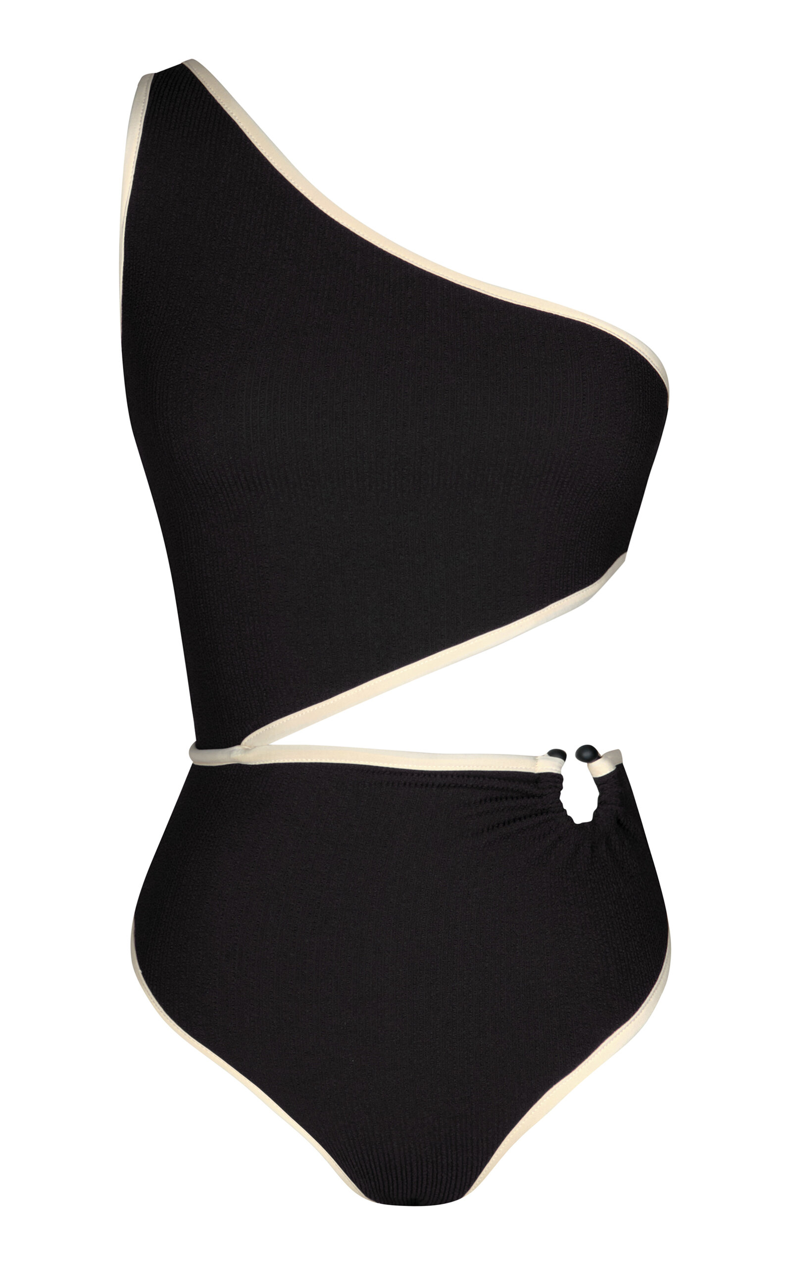 Johanna Ortiz Del Mar Asymmetric Cutout One-piece Swimsuit In Black,white