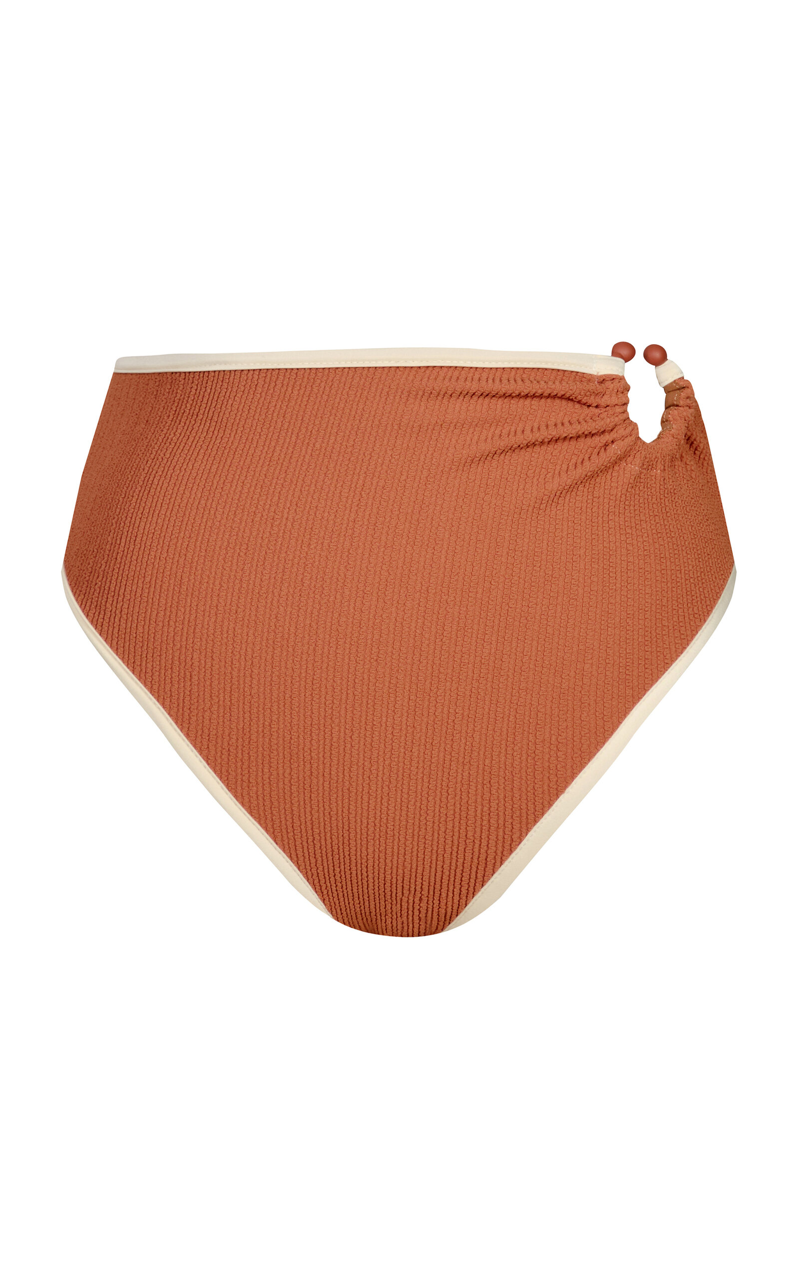 Johanna Ortiz Susurro Del Agua Ring-detailed High-waisted Bikini Bottom In Tan