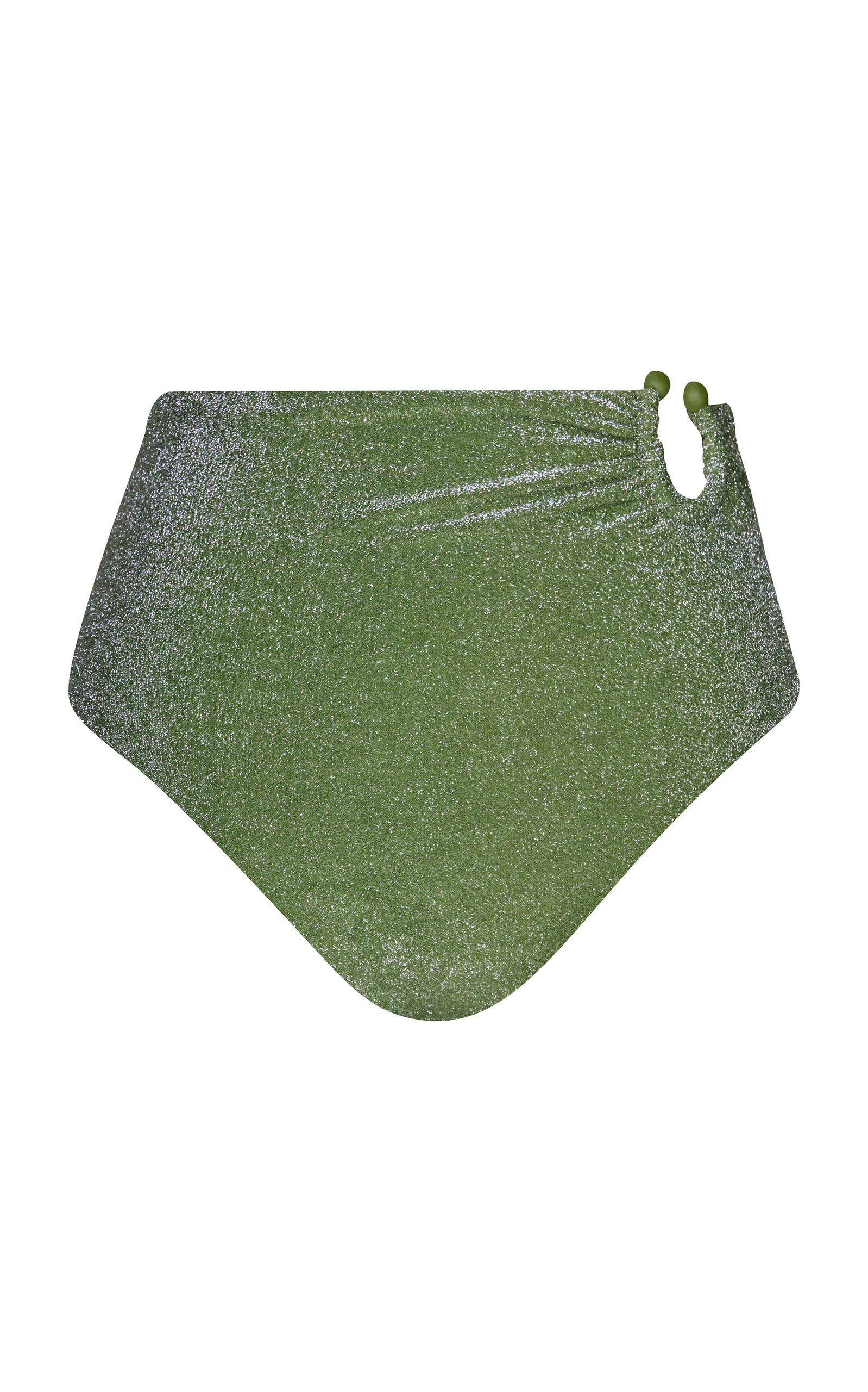 Johanna Ortiz Taita Ring-detailed High-waisted Bikini Bottom In Green