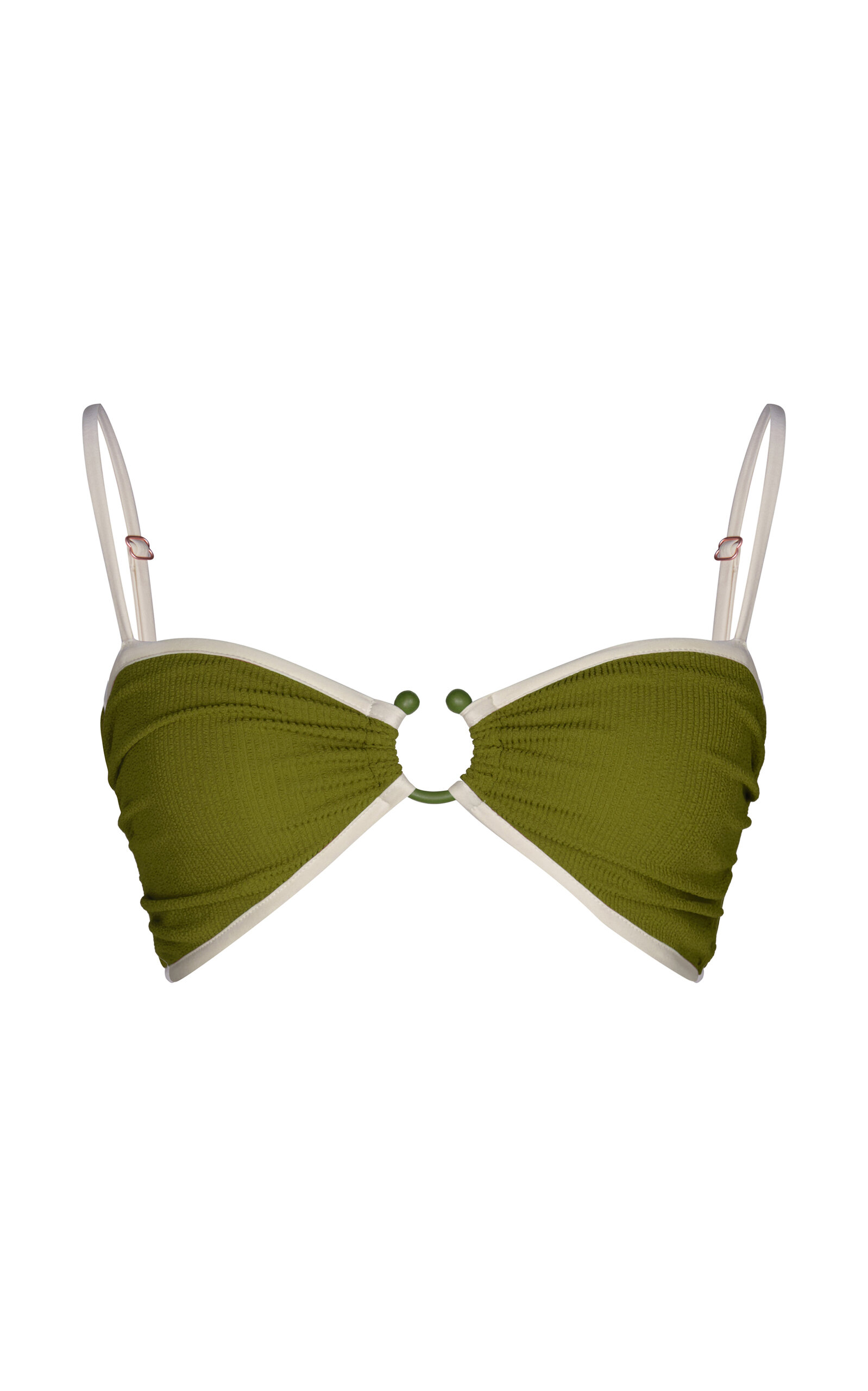 Johanna Ortiz Aquatic Days Ring-detailed Bikini Top In Green
