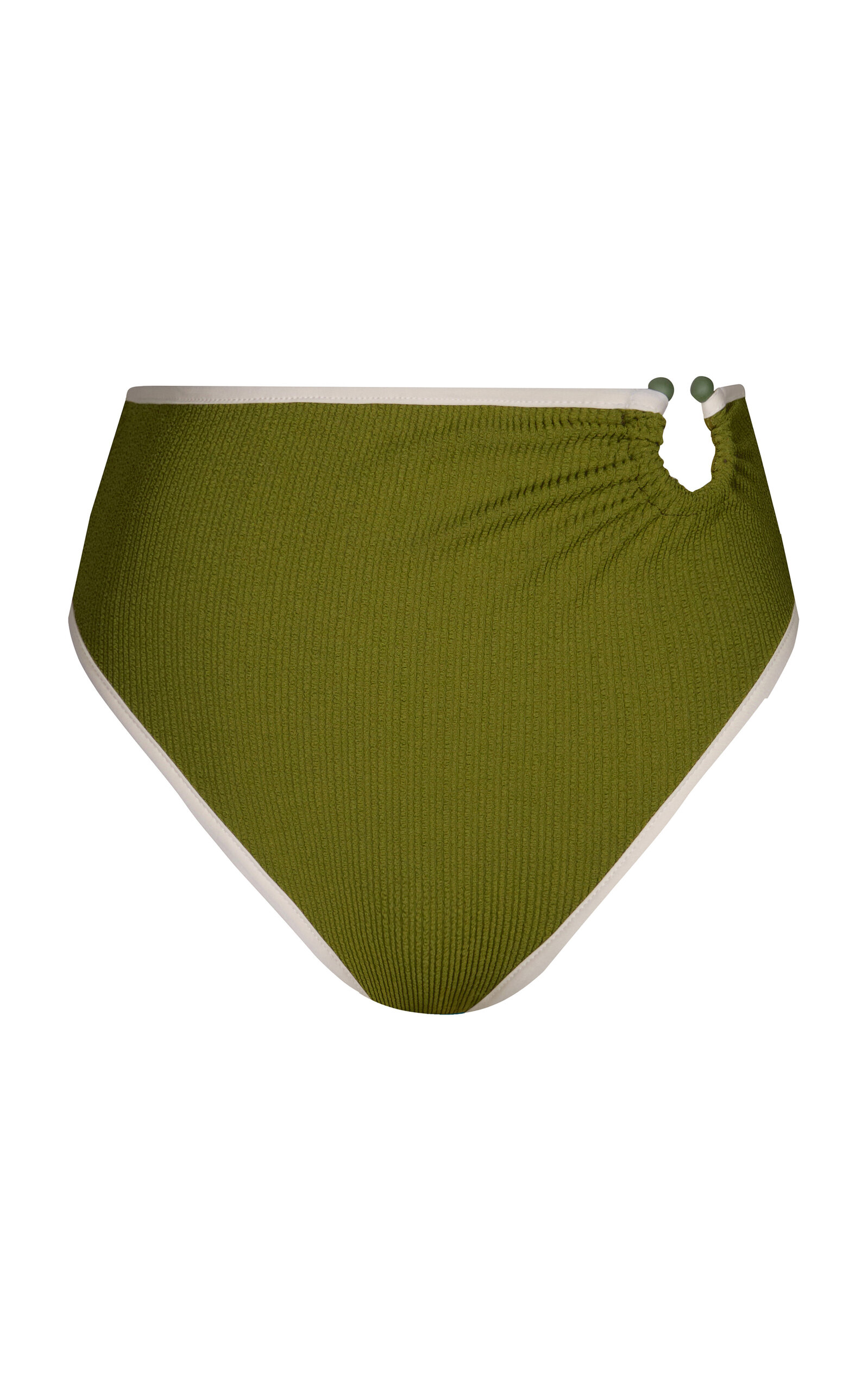 Johanna Ortiz Susurro Del Agua Ring-detailed High-waisted Bikini Bottom In Green