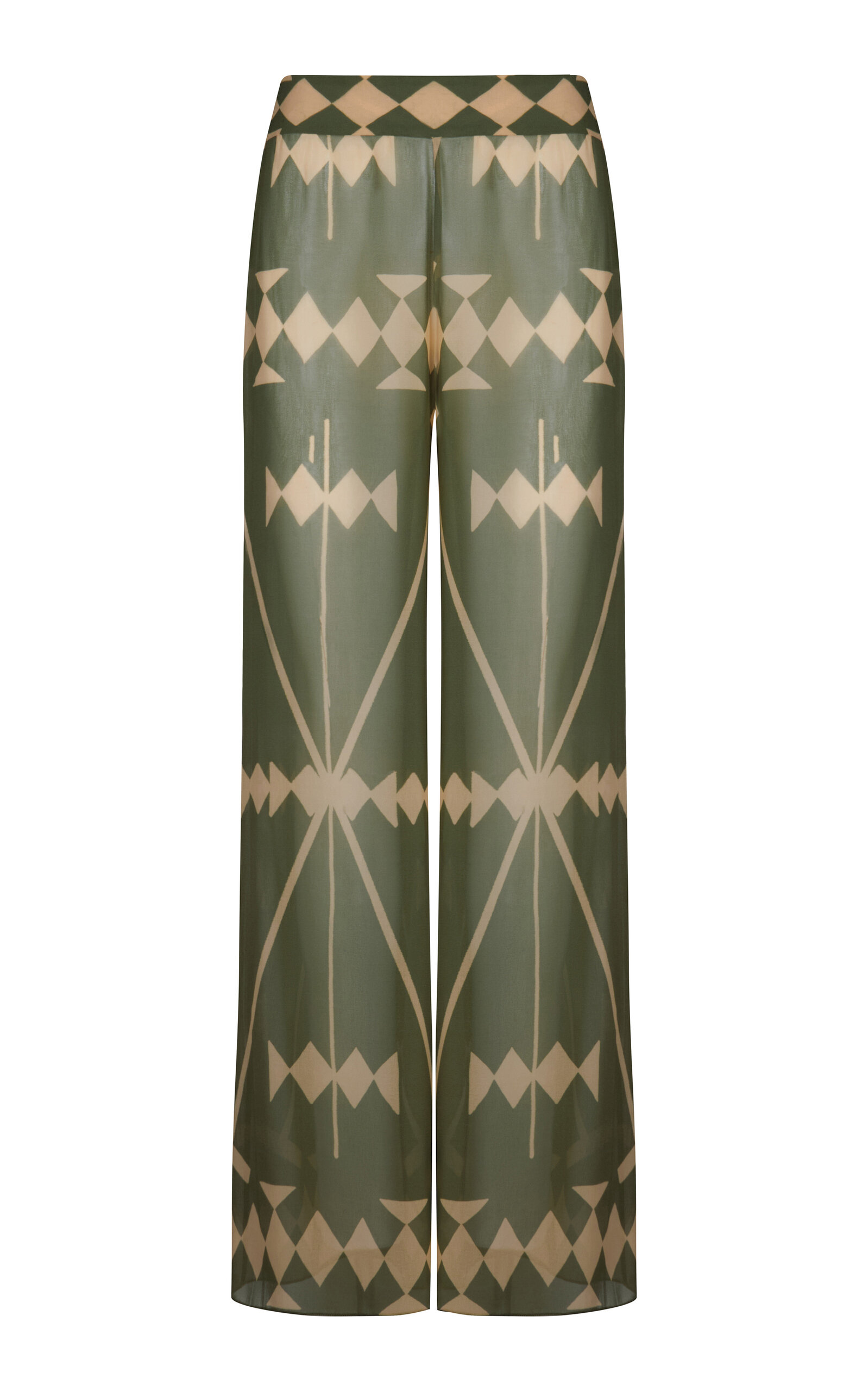 Johanna Ortiz Rapsodia Georgette Wide-leg Pants In Green