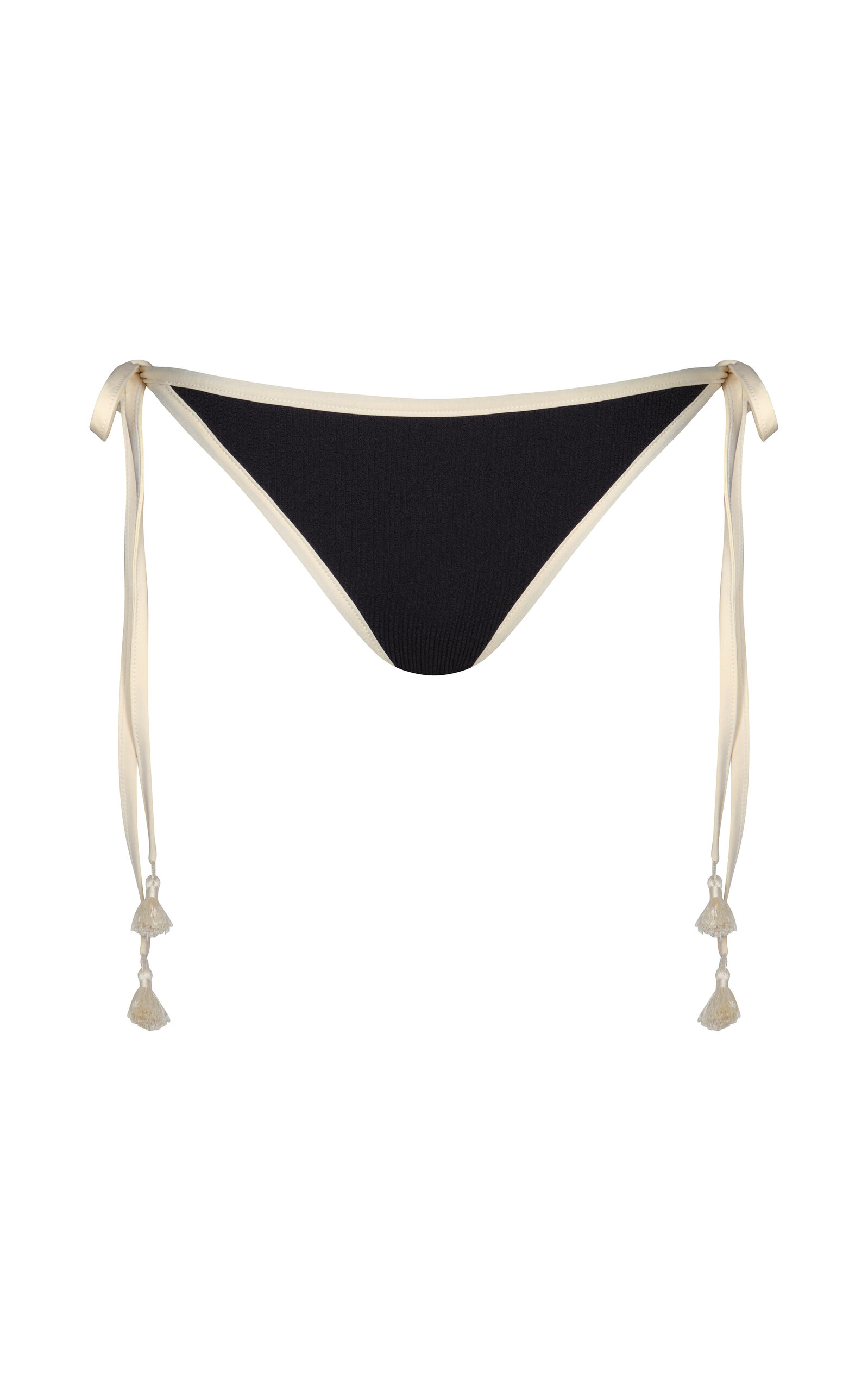 Johanna Ortiz Marinera Ring-detailed Bikini Bottom In Black,white