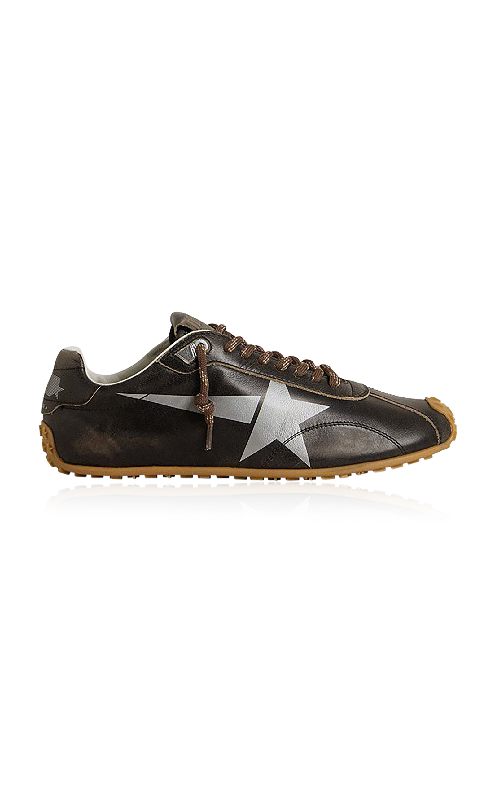 Golden Goose Marathon Speed Leather Logo-printed Sneakers In Black