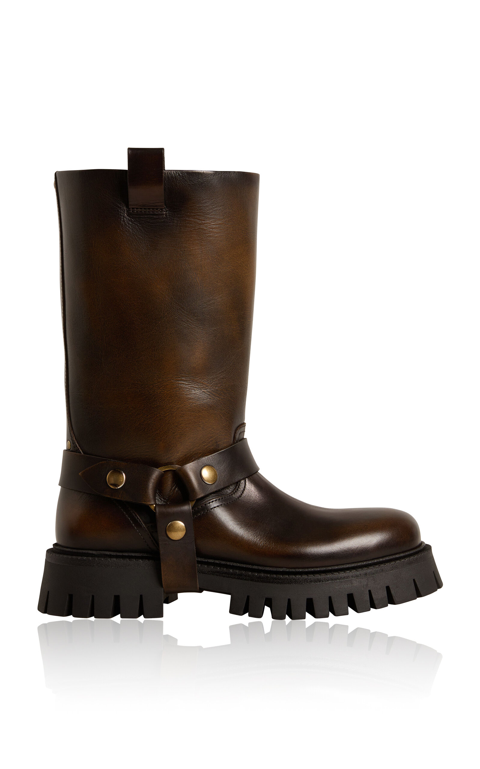 Golden Goose - Kurt Distressed Leather Boots - Brown - IT 39 - Moda Operandi
