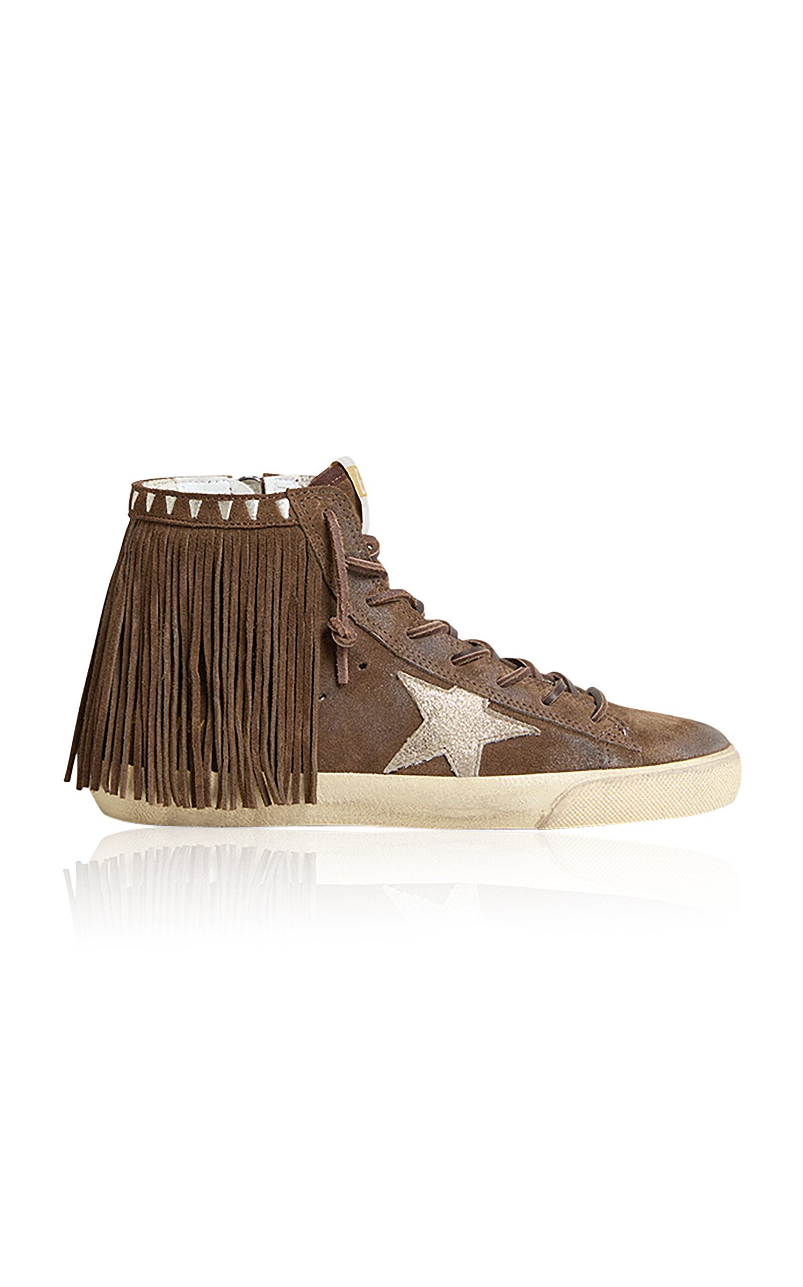 Golden Goose - Francy Fringed Suede Sneakers - Brown - IT 41 - Moda Operandi