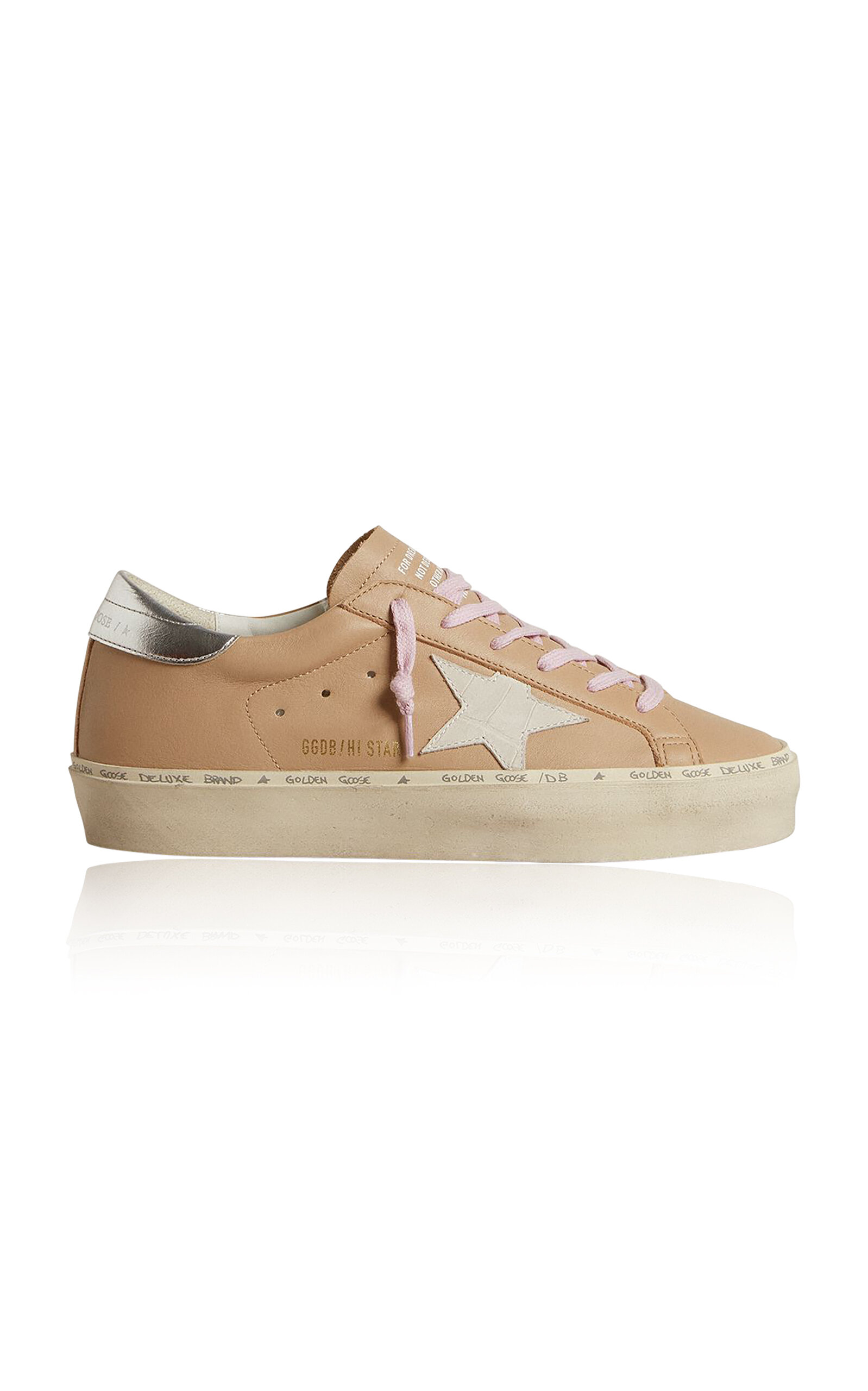 Golden Goose Hi-star Star-patch Flatform Sneakers In Pink