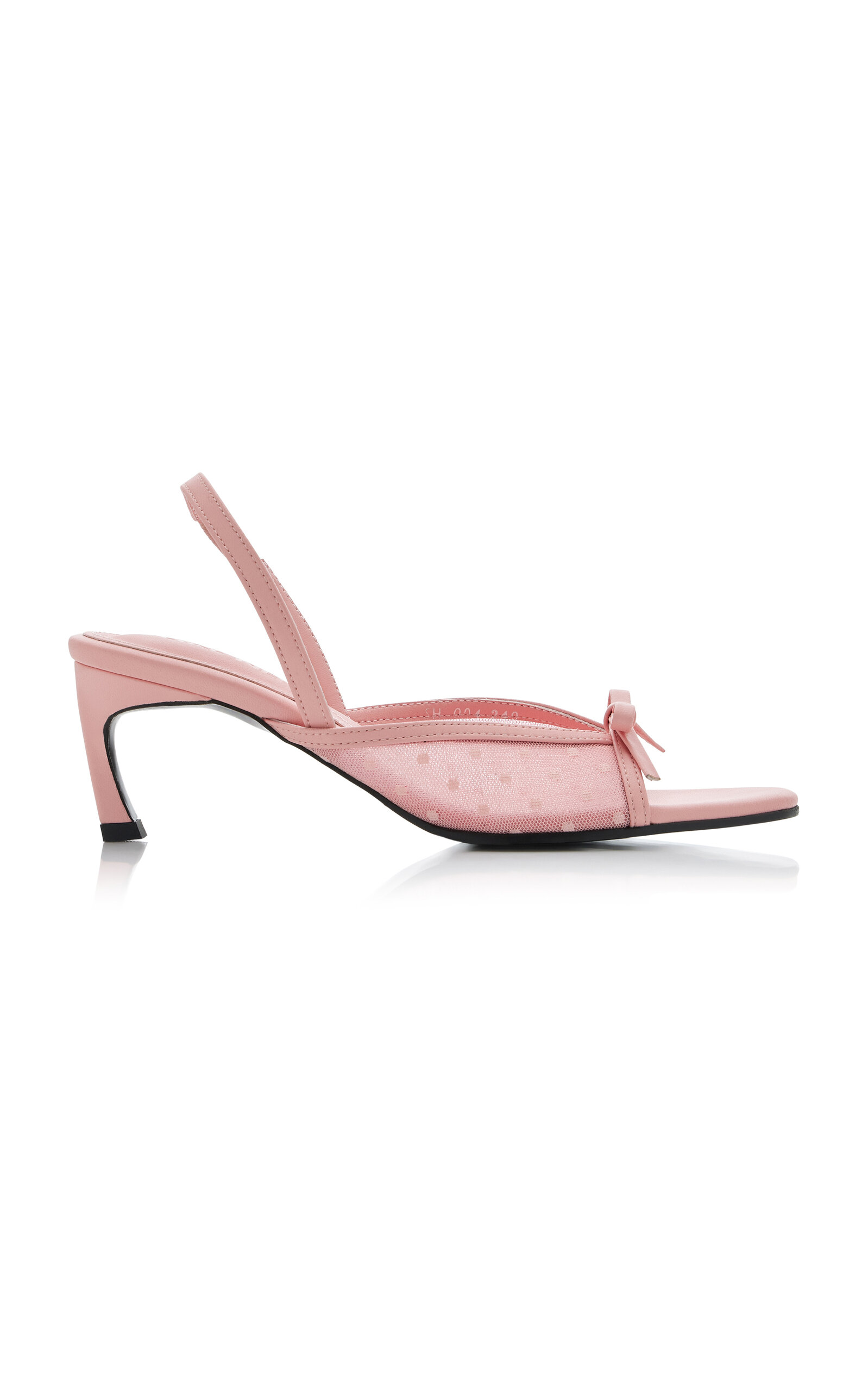 Reike Nen Exclusive Riviera Nabi Polka-dot Mesh Slingback Sandals In Pink