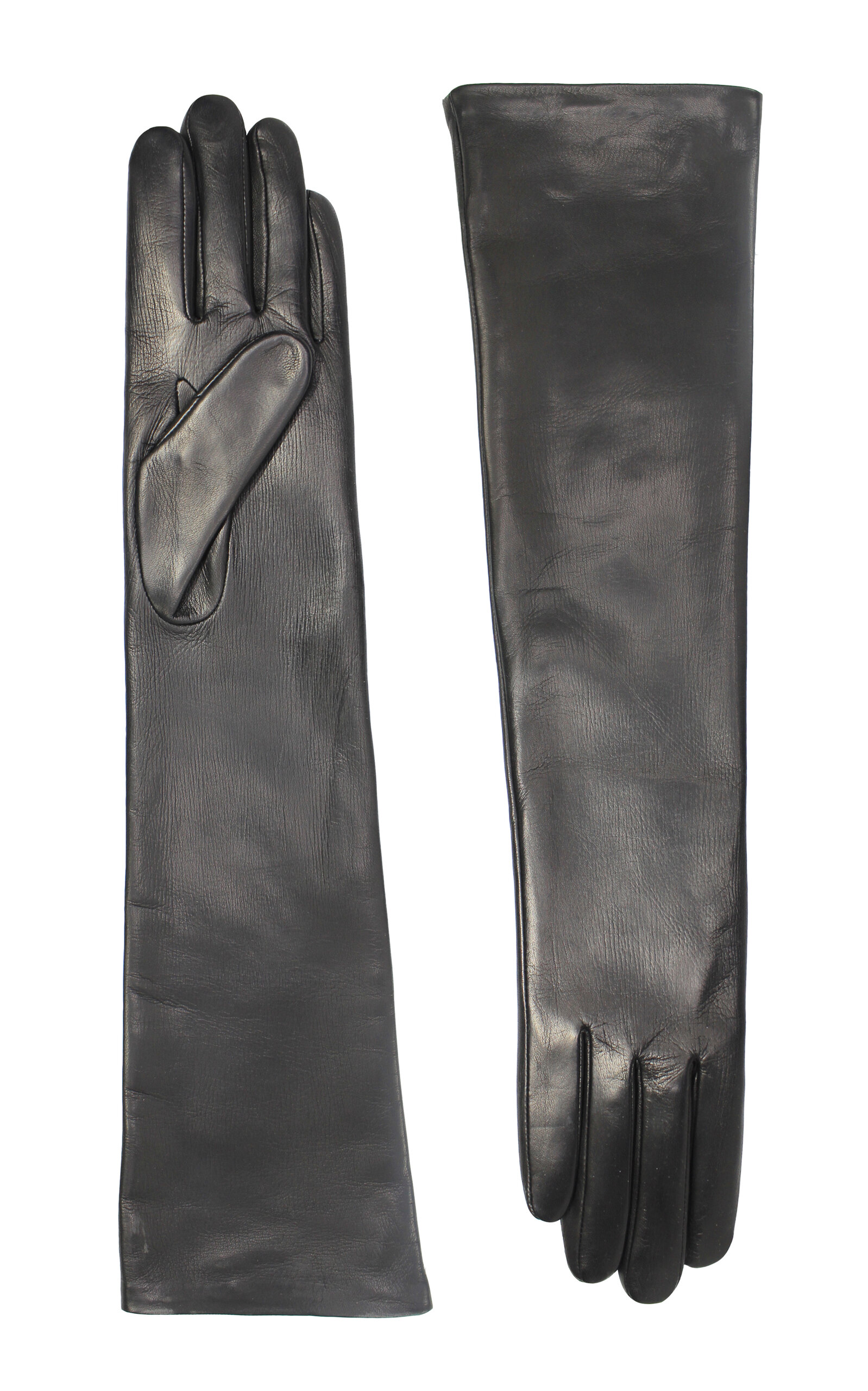 Agnelle Opera Leather Gloves - Black - 7.5