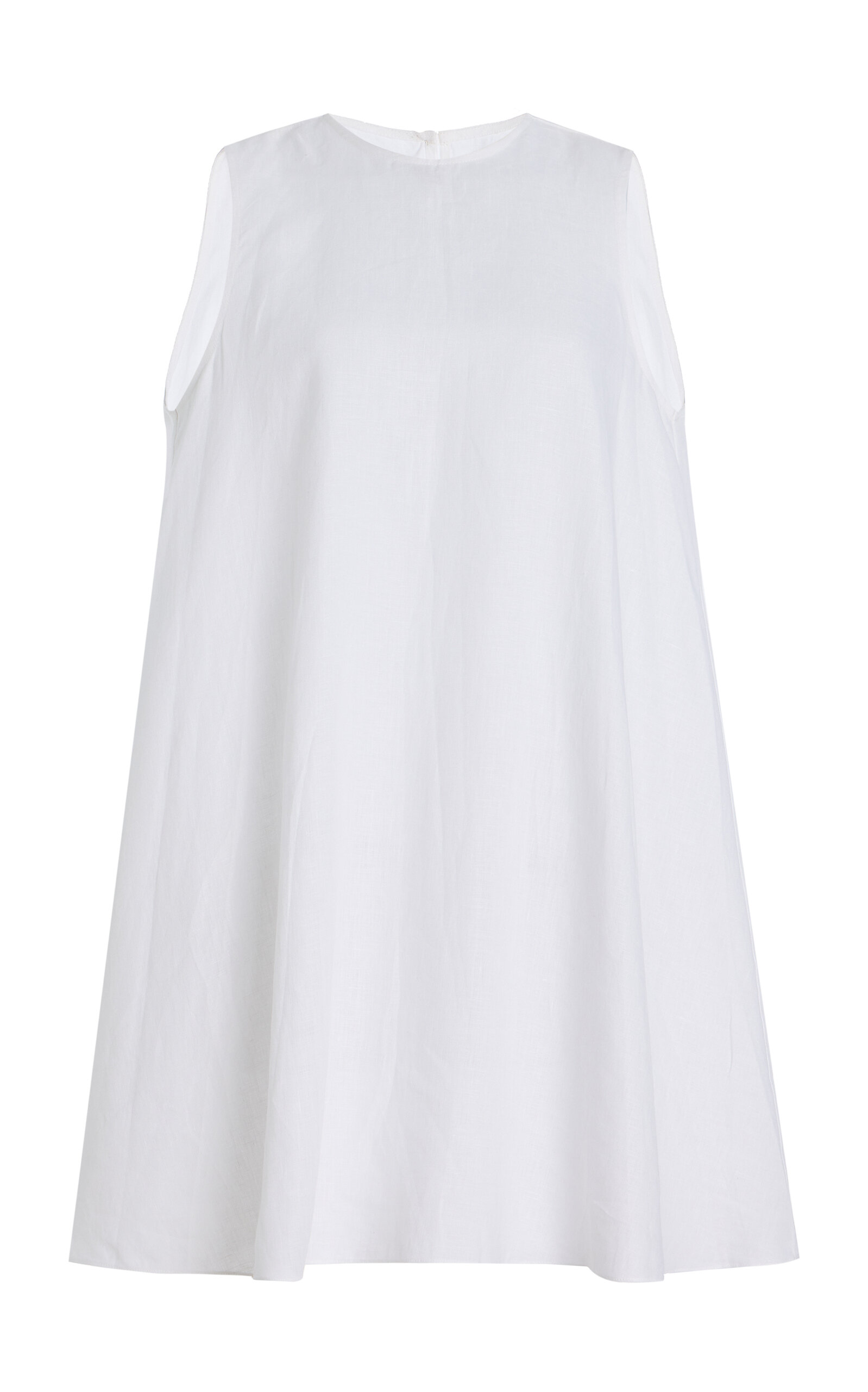YAITTE Nice Linen Trapeze Dress - White - XS
