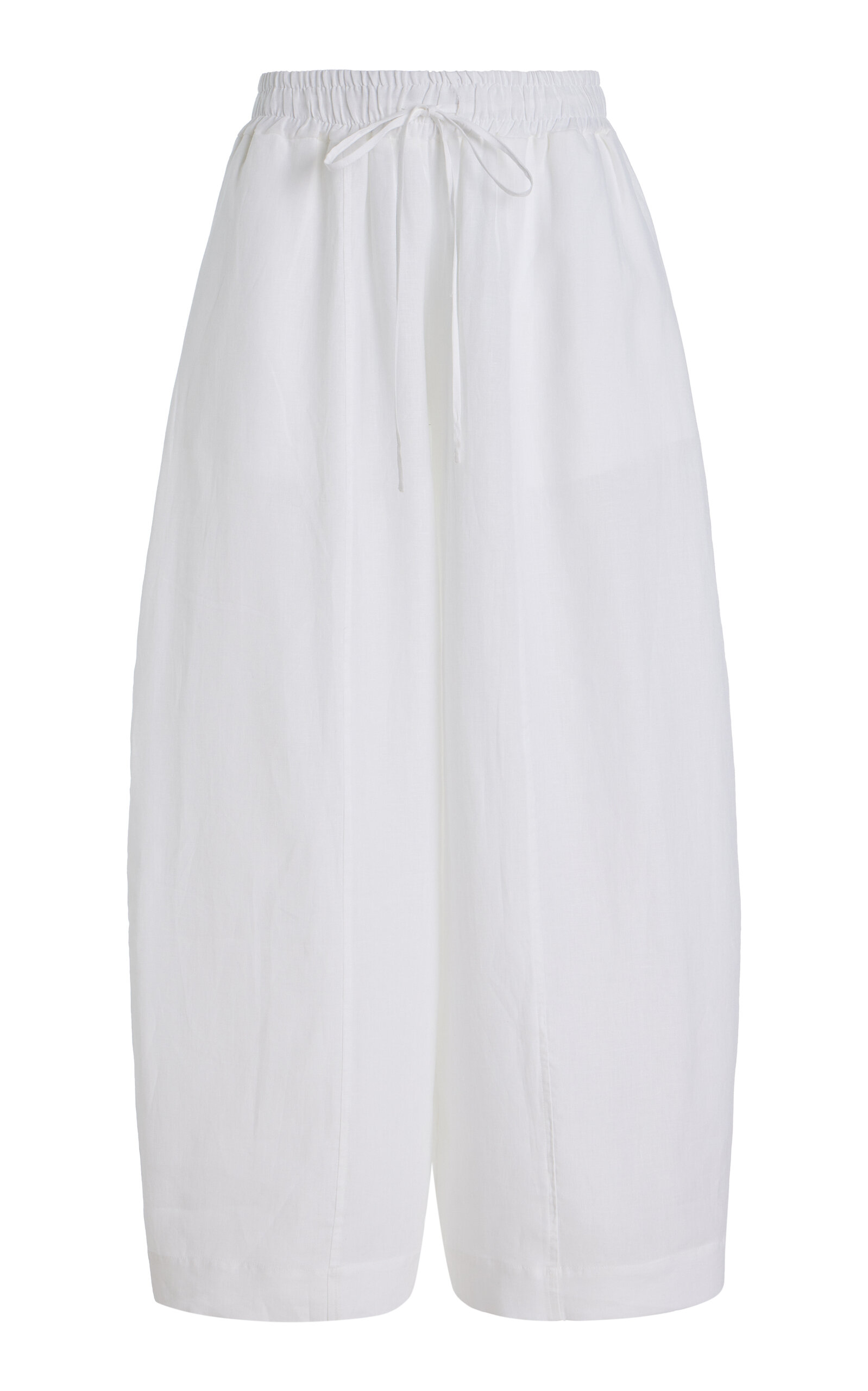 YAITTE Soller Wide-Leg Linen Pants - White - XS - Women's Clothing