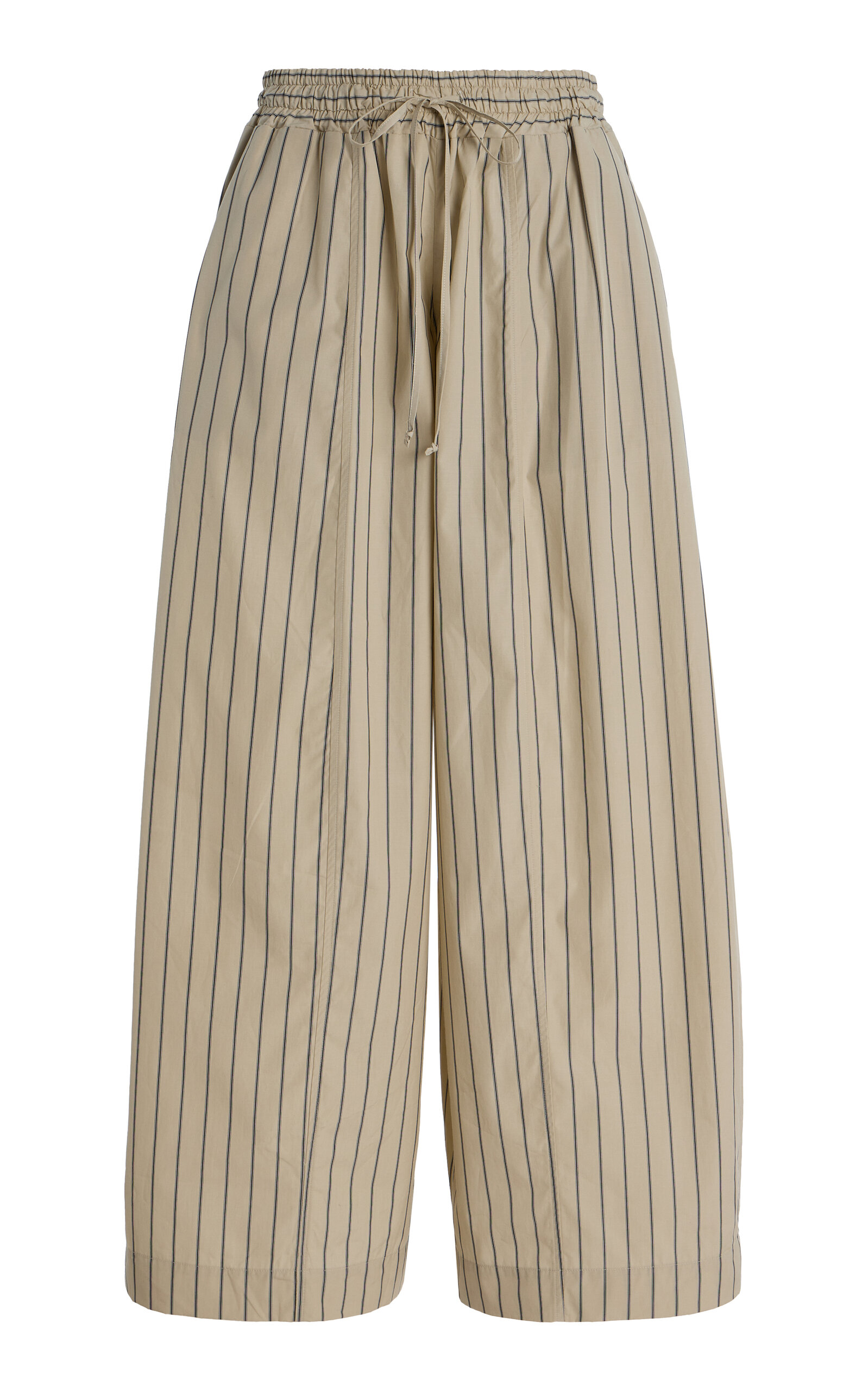 YAITTE Soller Pinstriped Cotton Wide-Leg Pants - Stripe