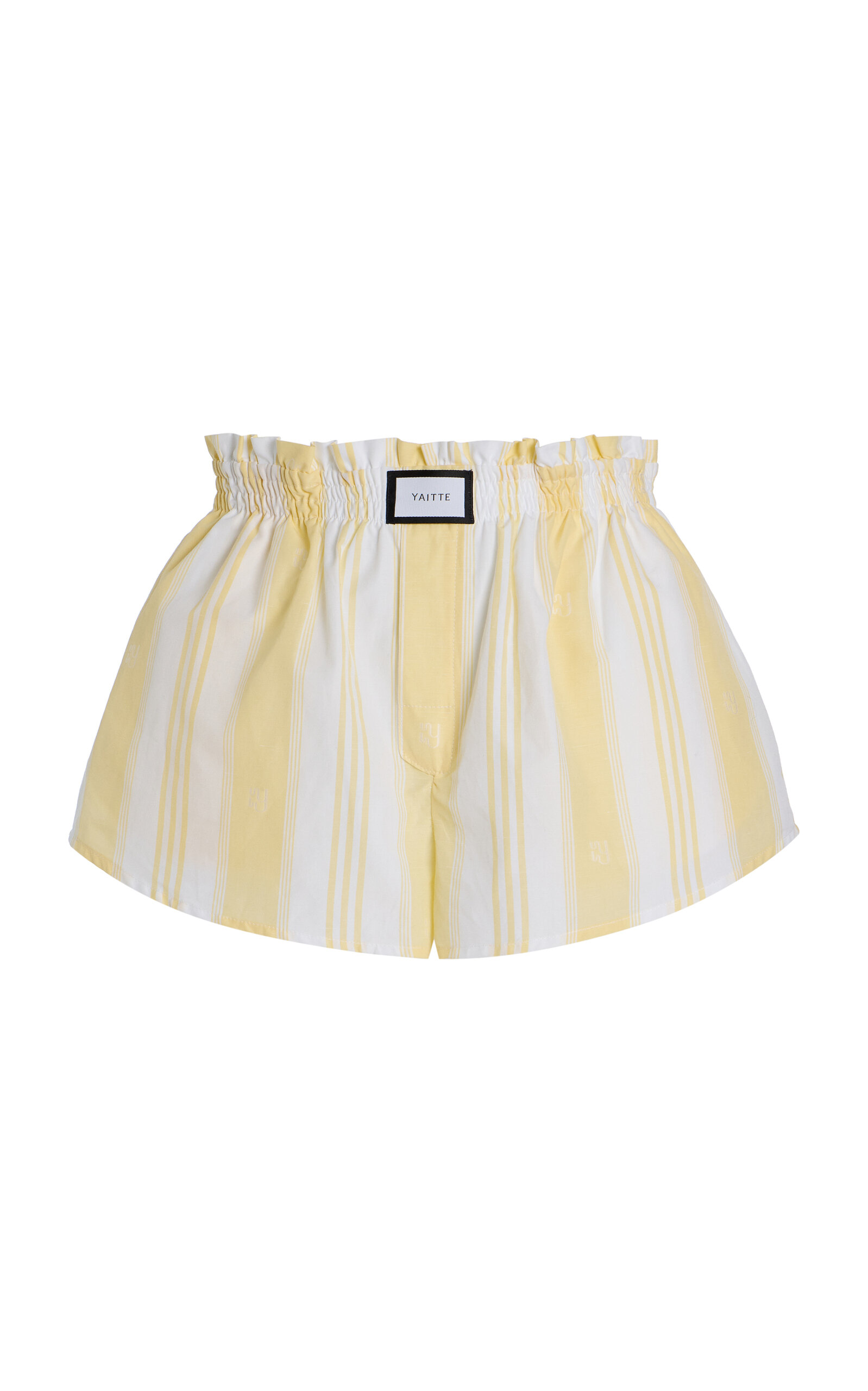 Yaitte Palma Jacquard-striped Cotton Shorts In Stripe
