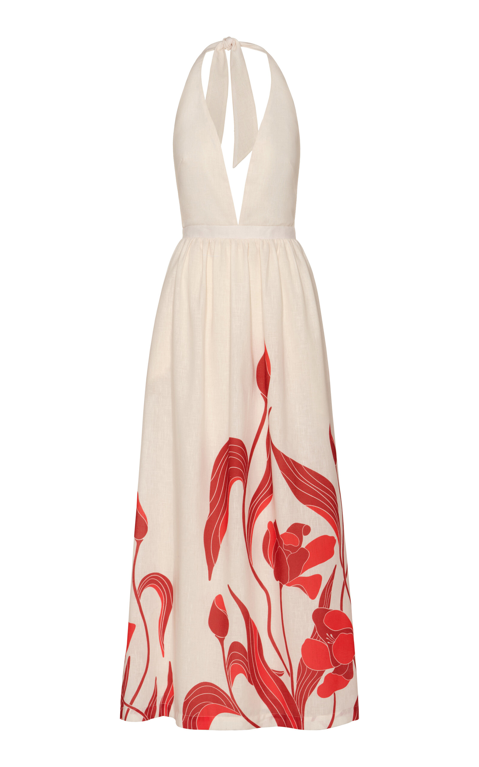 Andres Otalora Mi Esplendor Linen Gown In Red