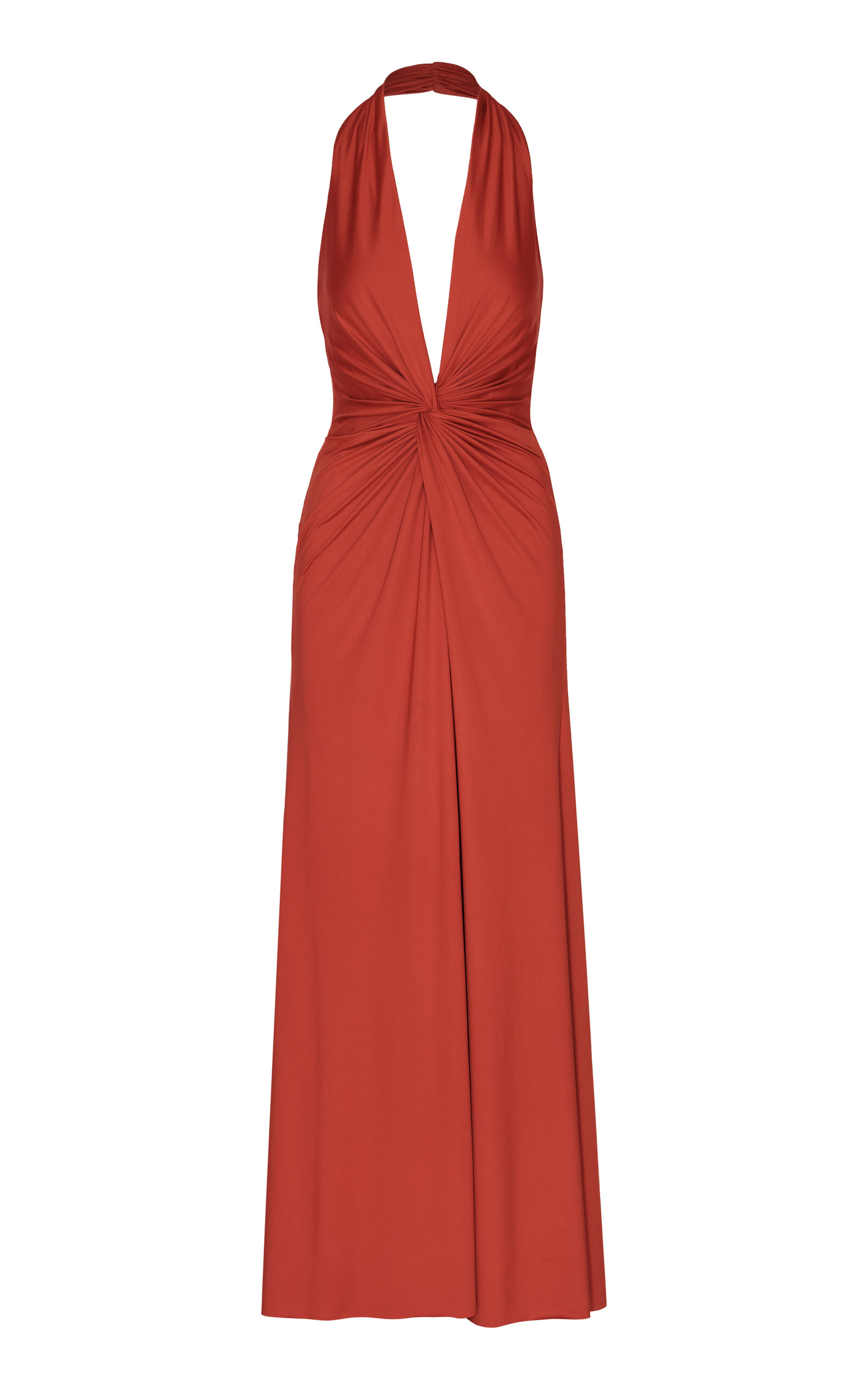 Andres Otalora Mendra Gathered Jersey Maxi Dress - Bronze