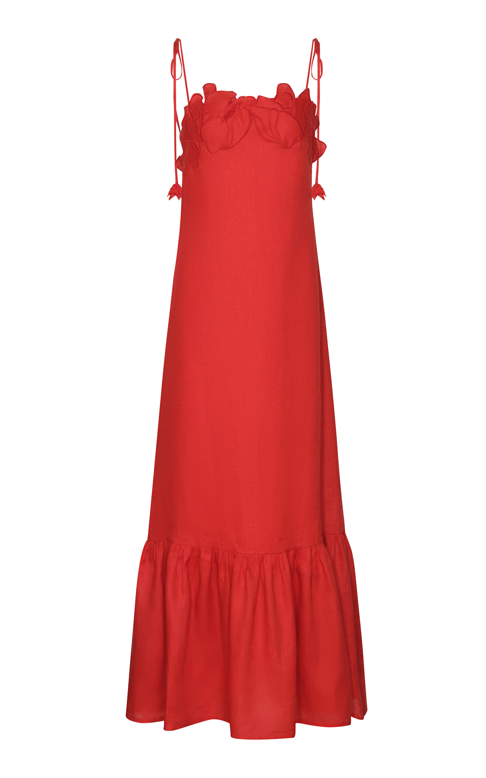 Andres Otalora Poema Eterno Embroidered Linen Maxi Dress