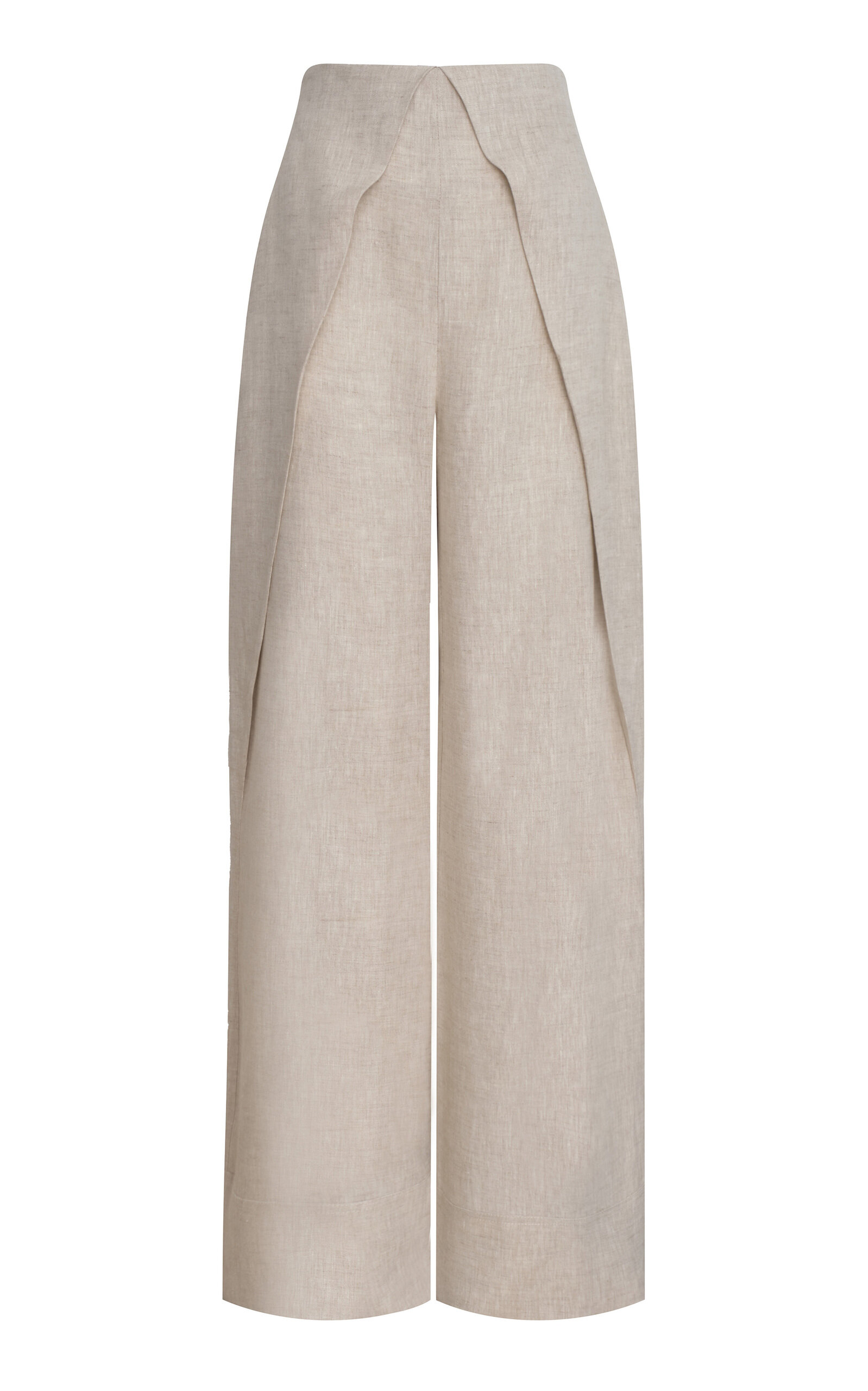 Andres Otalora De Estaciones Folded Linen Wide-Leg Pants