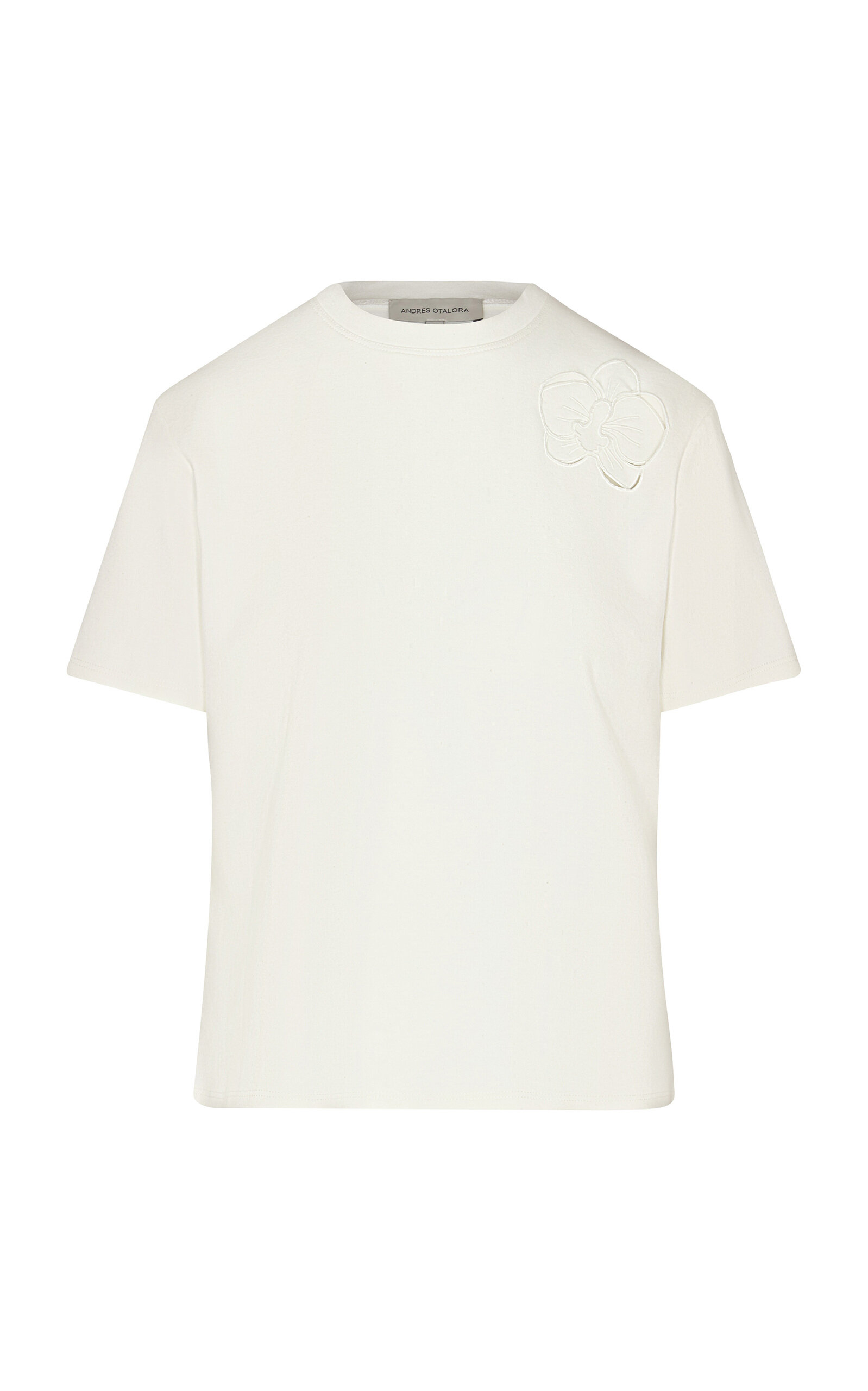 Andres Otalora De Marfil Embroidered Cotton T-shirt In Off-white