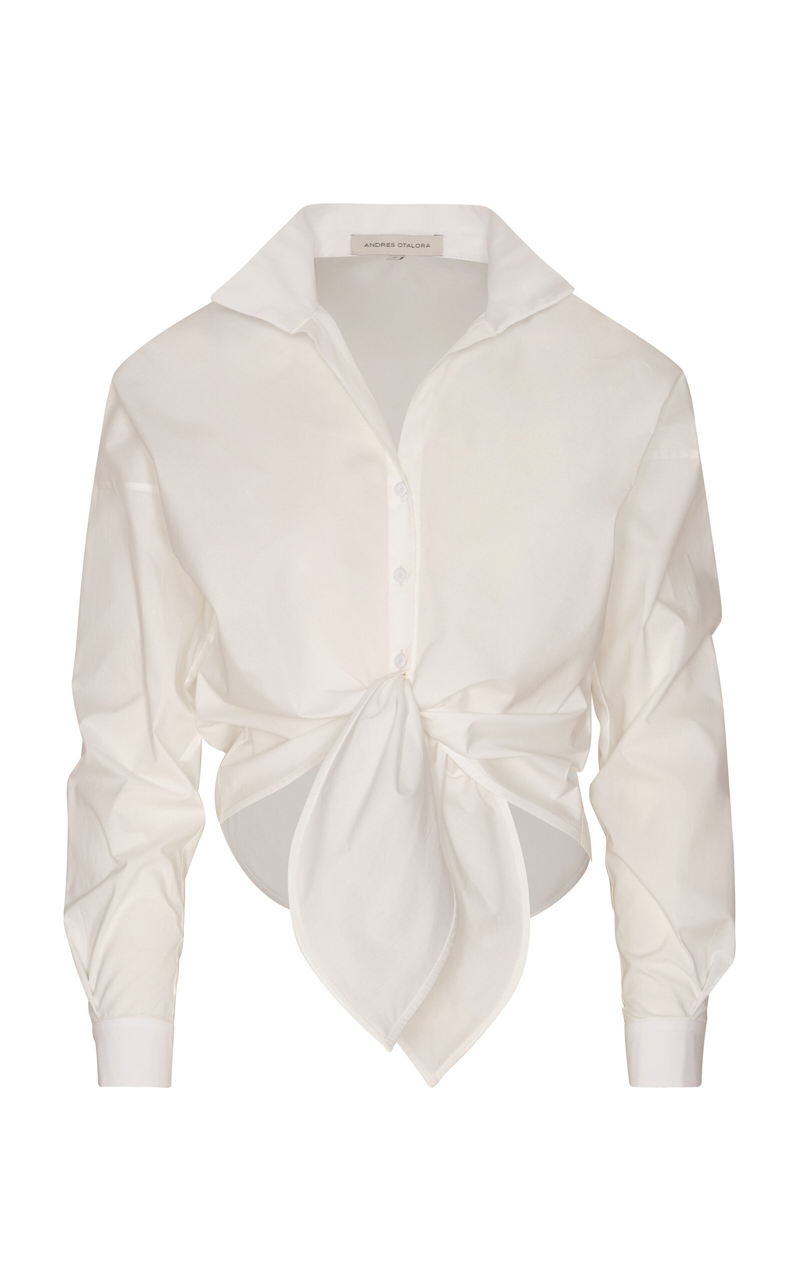 Andres Otalora Luz Envolvente Cotton Poplin Button-down In Off-white