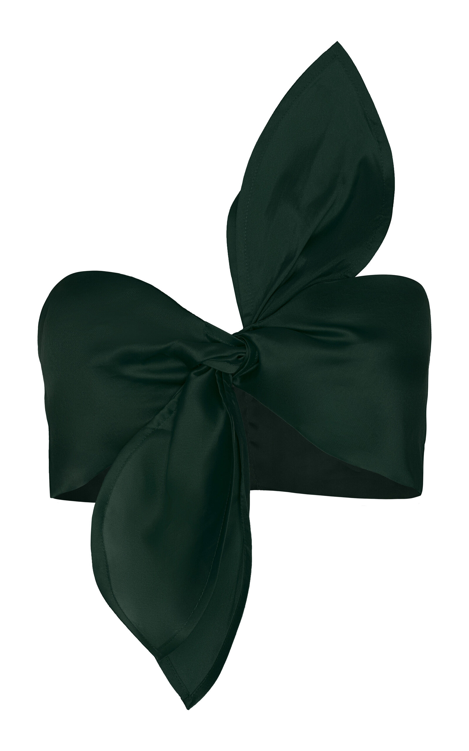 Andres Otalora Suspiro Tie-Detailed Silk Organza Crop Top