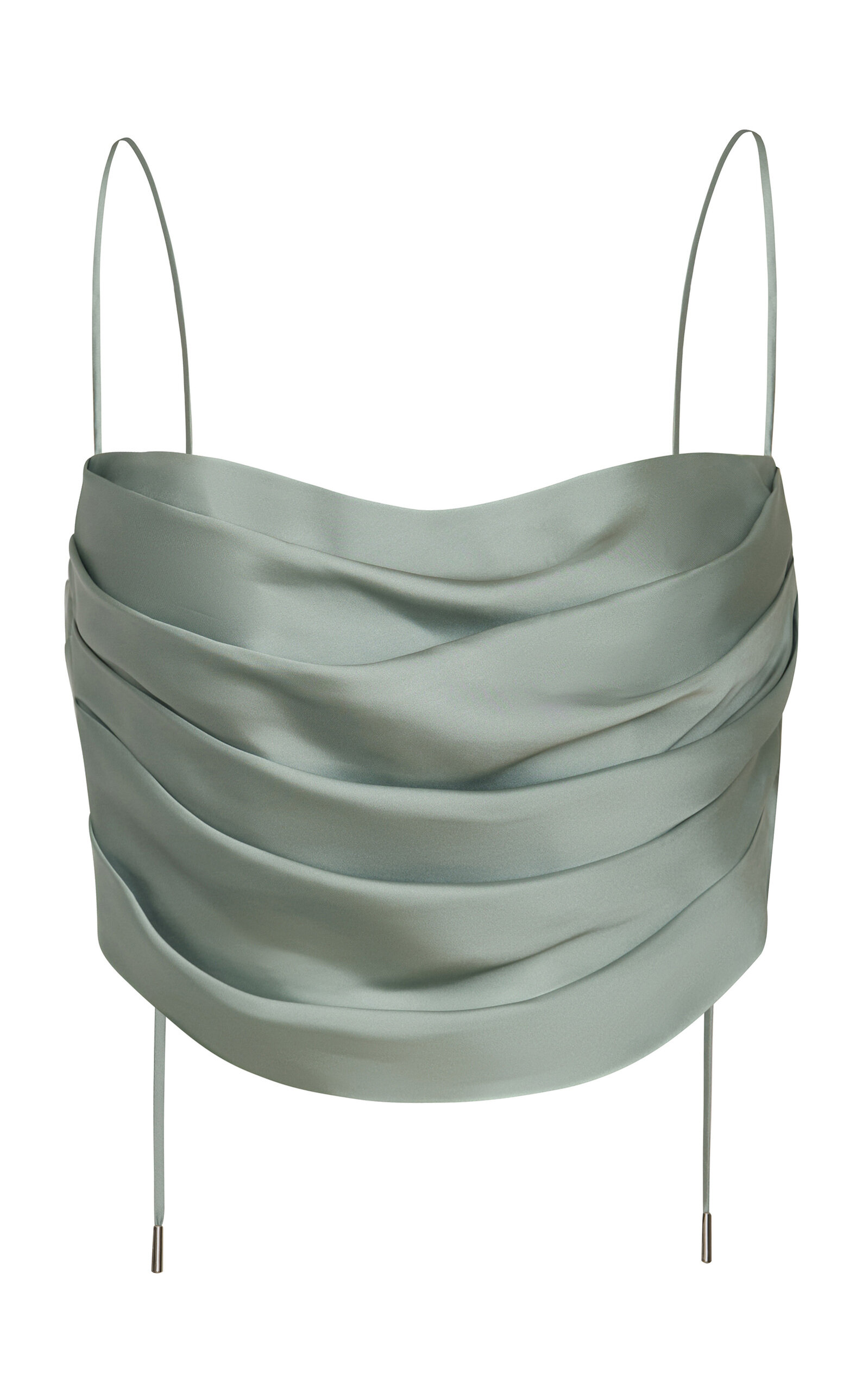 Andres Otalora Aromas Eternos Draped Satin Crop Top