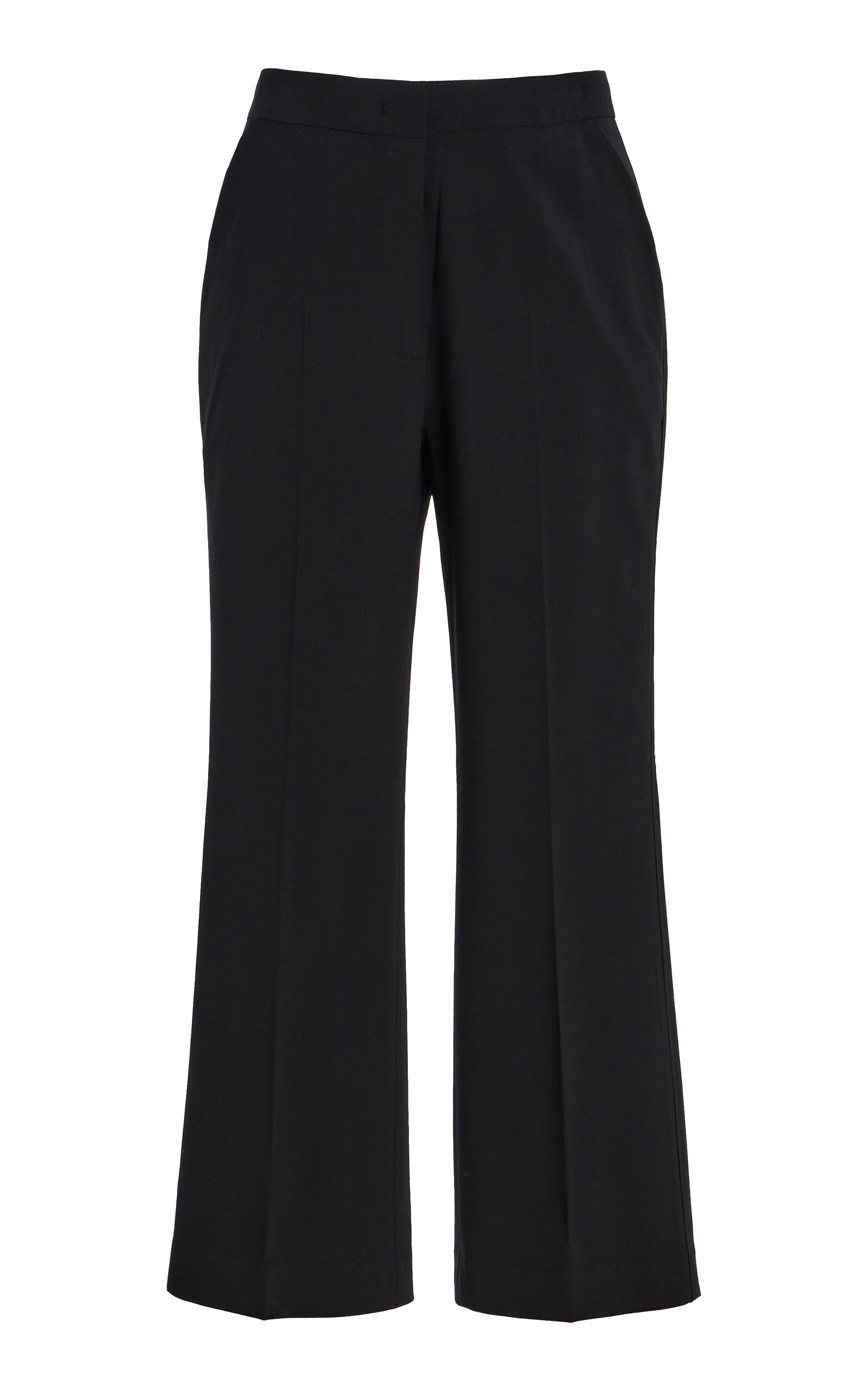 Wool Cropped Cigarette Trousers