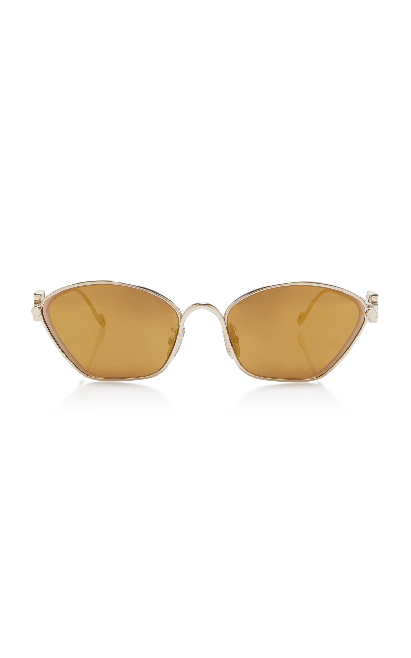 Loewe Anagram D-frame Metal Sunglasses In Gold