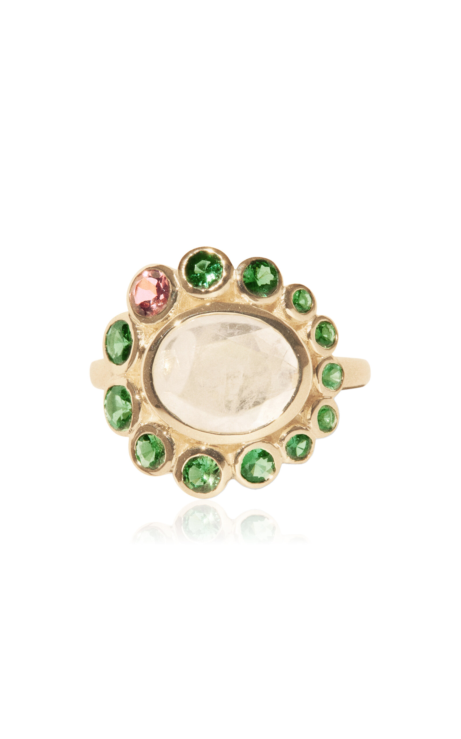 Pascale Monvoisin Jasmine 9-karat Gold Multi-stone Ring In Green