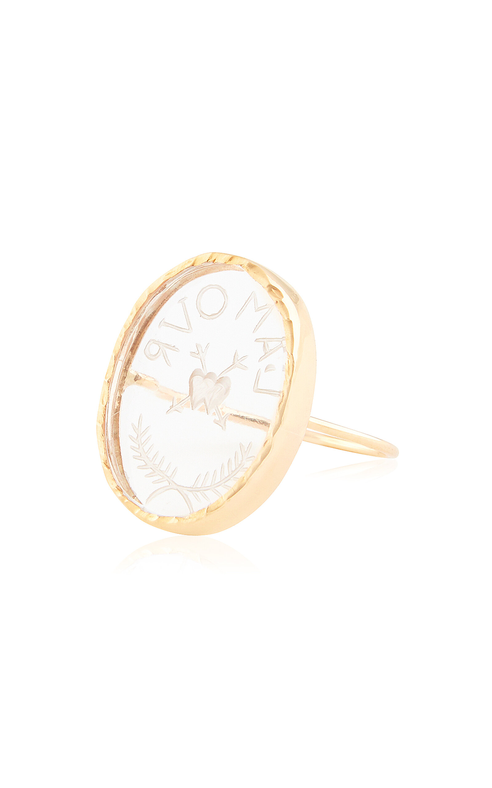 9Kt Yellow Gold L'Amour Ring Crystal