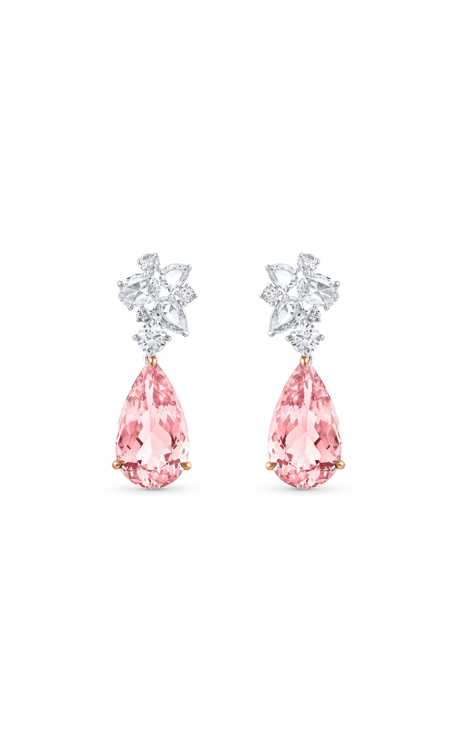 Harakh Cascade Cherry Drop 18K Rose Gold Morganite Earrings - Gold - OS - Moda Operandi