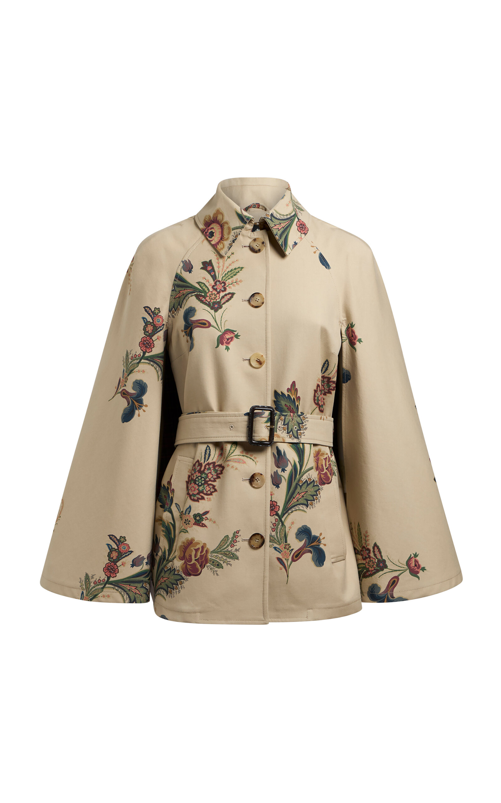 Printed Cotton Cape Coat