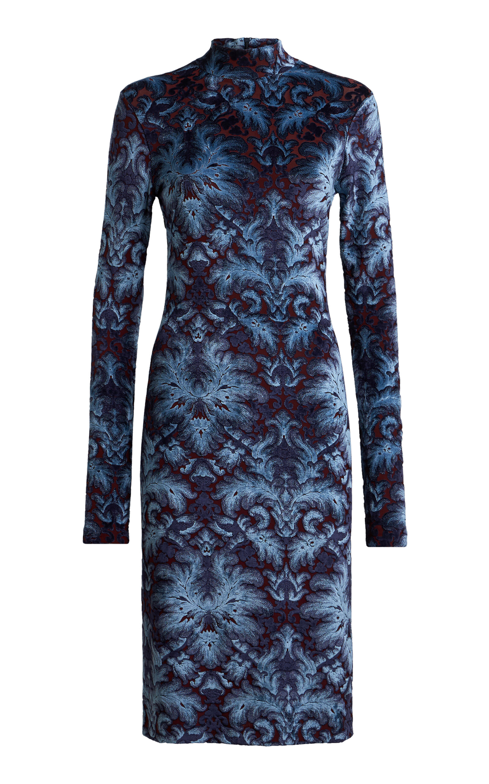 Etro Printed Crepe Midi Dress In Blue