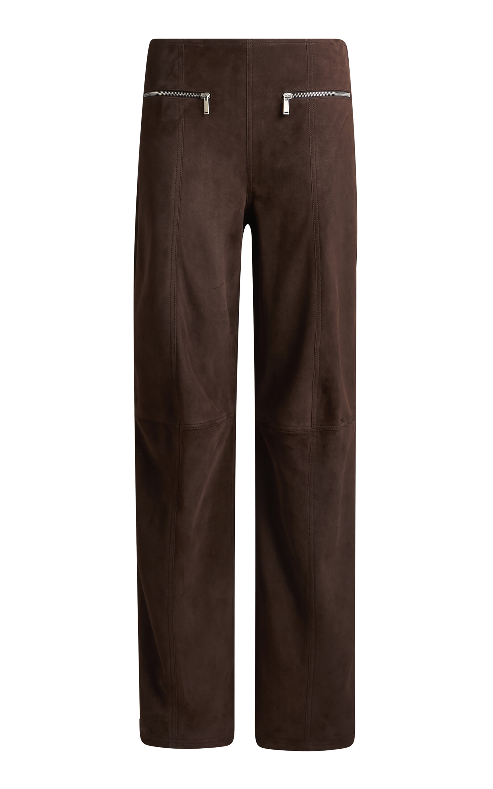 Etro Leather Wide-leg Pants In Brown